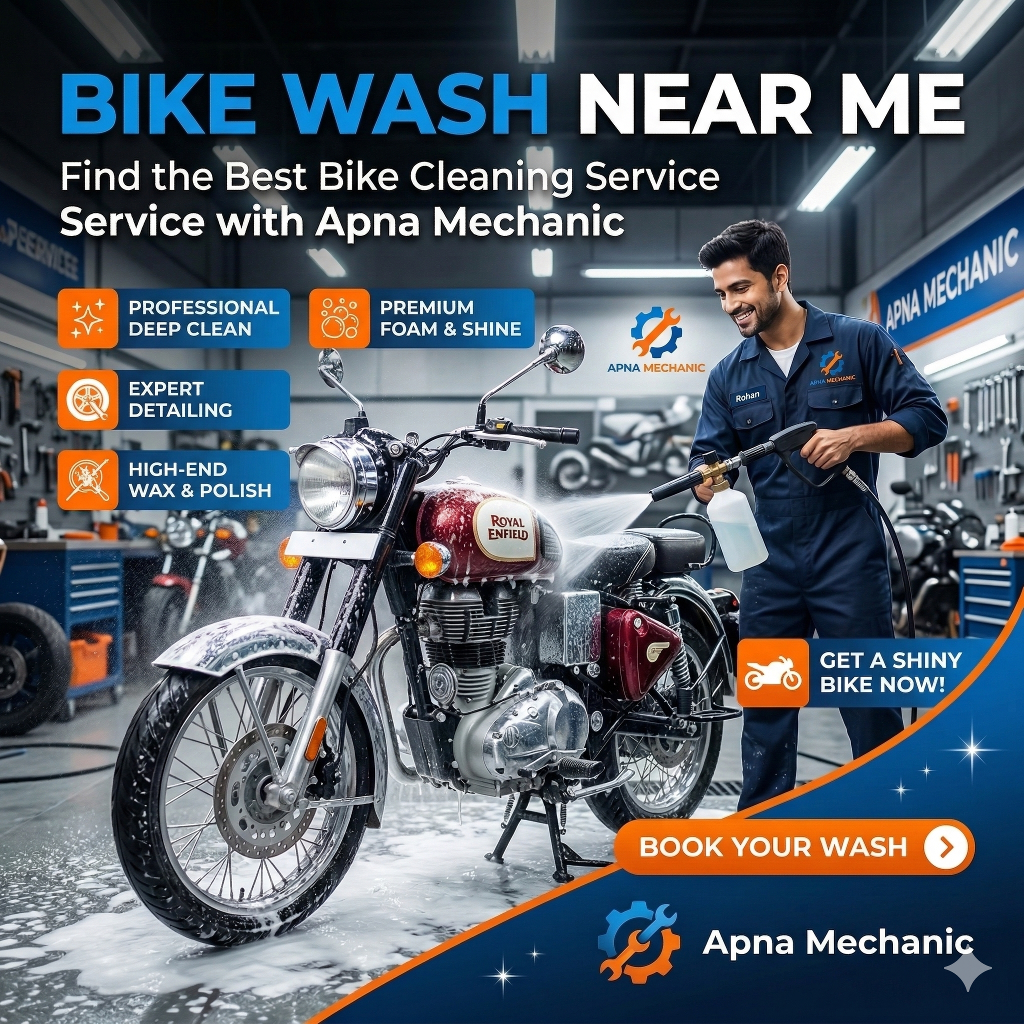 Bike Wash Near Me – Find the Best Bike Cleaning Service with Apna Mechanic