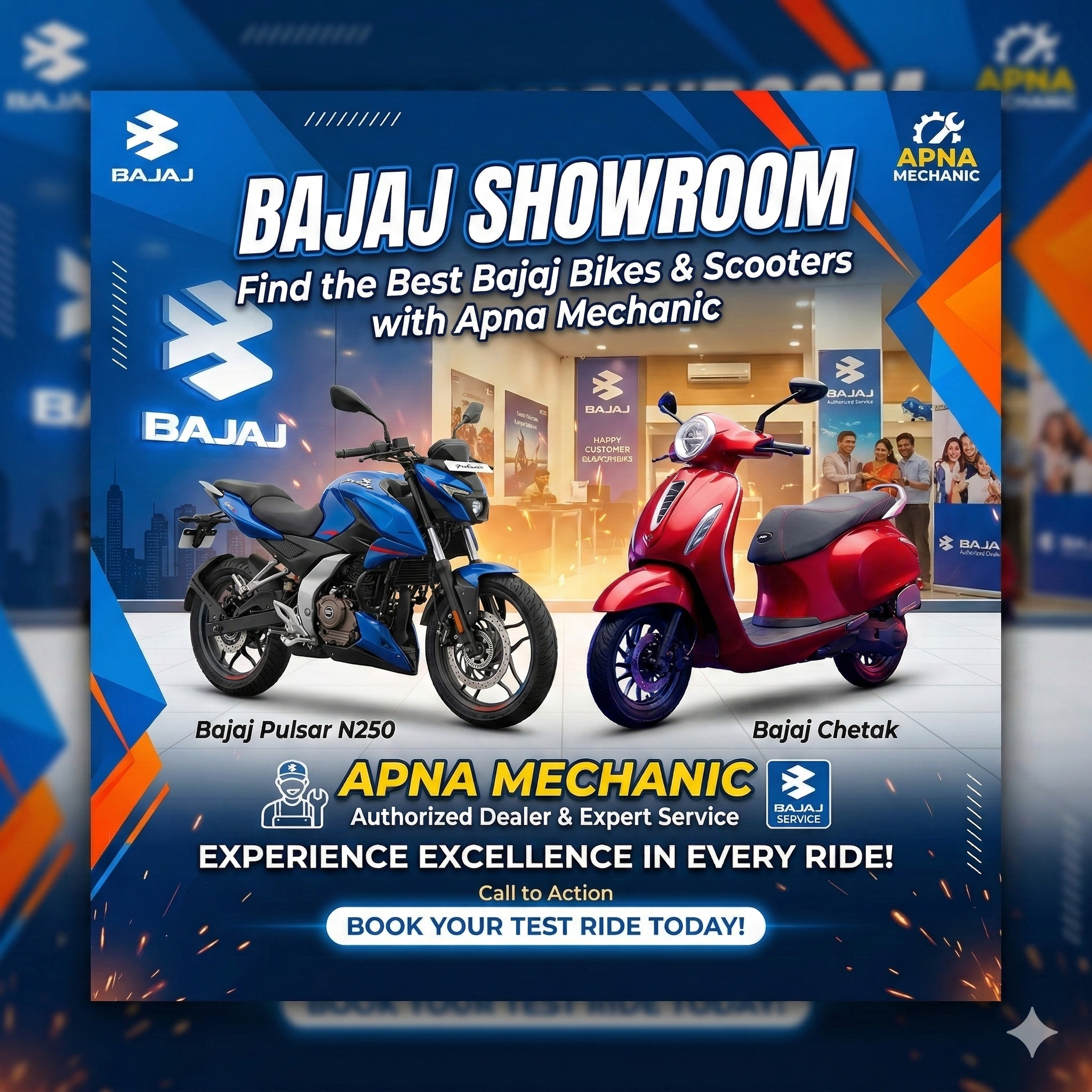 Bajaj Showroom – Find the Best Bajaj Bikes & Scooters with Apna Mechanic