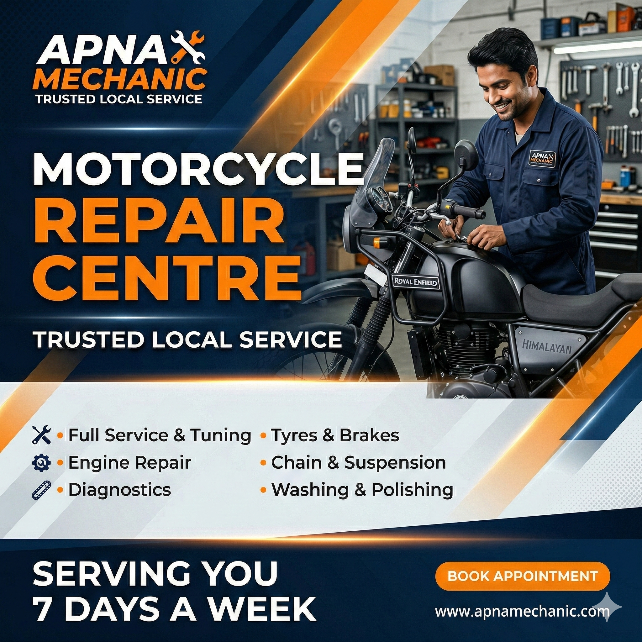 Motorcycle Repair Centre – Trusted Local Service by Apna Mechanic