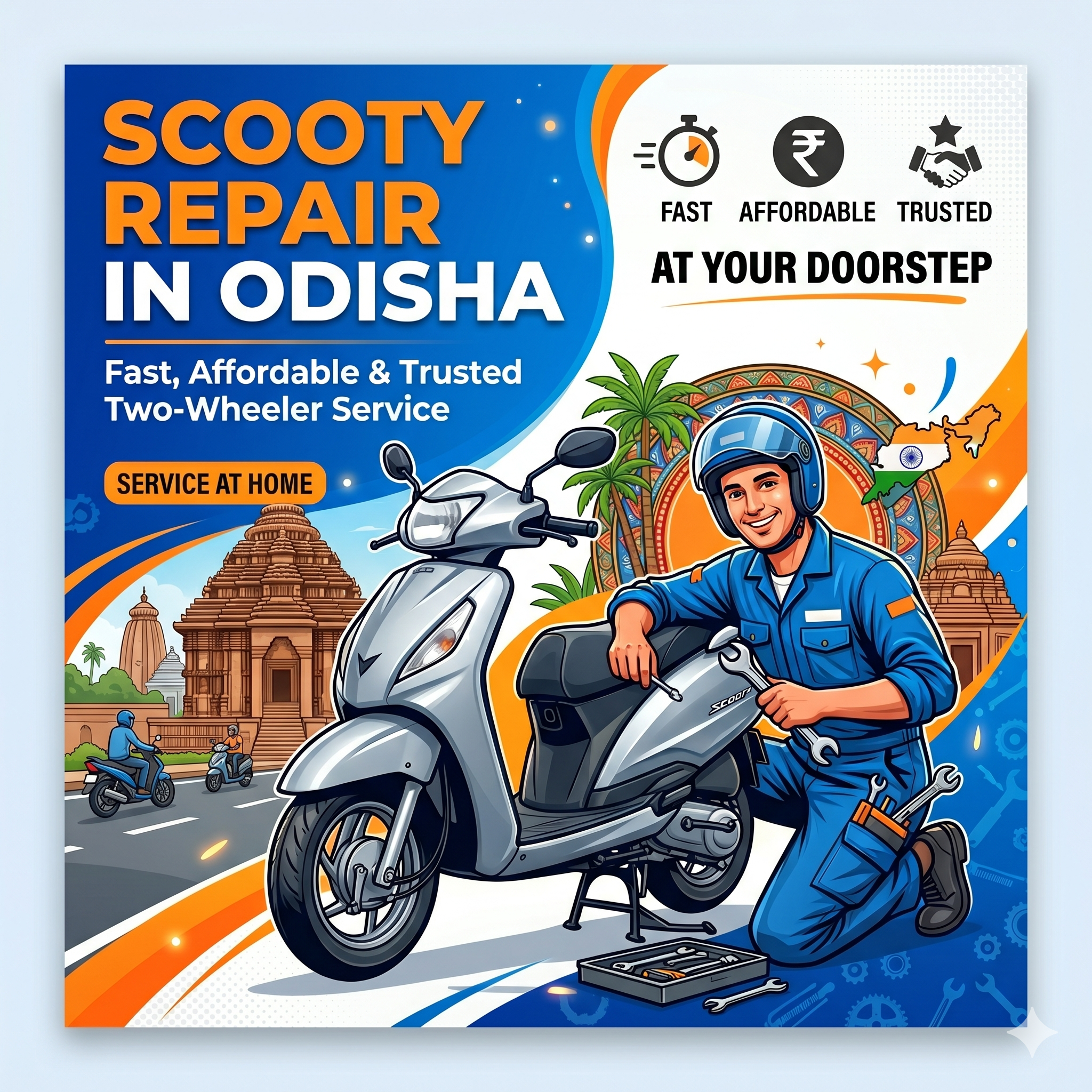 Scooty Repair in Odisha – Fast, Affordable & Trusted Two-Wheeler Service at Your Doorstep