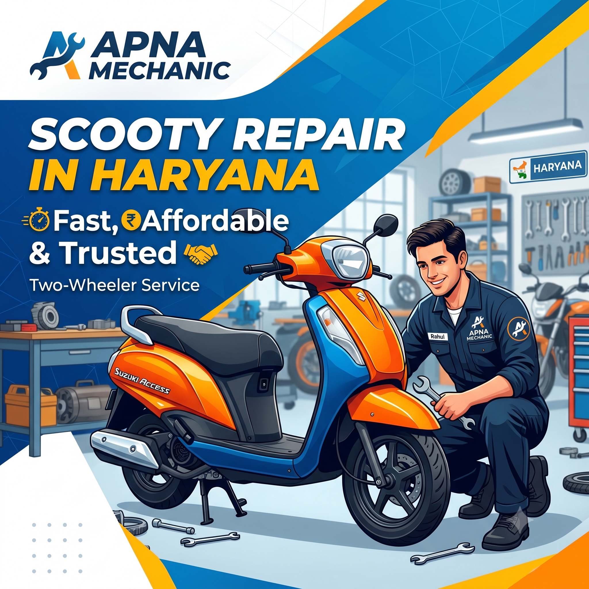 Scooty Repair in Haryana – Fast, Affordable & Trusted Two-Wheeler Service by Apna Mechanic