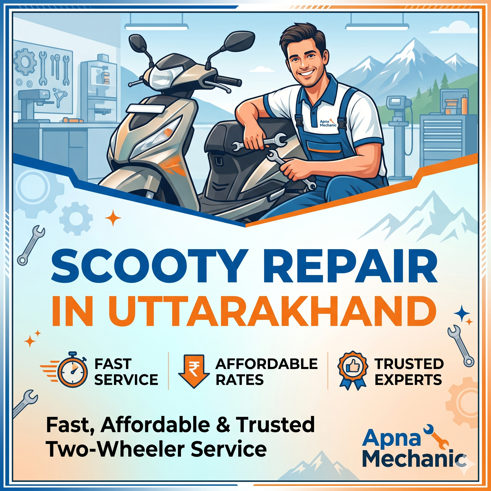 Scooty Repair in Uttarakhand – Fast, Affordable & Trusted Two-Wheeler Service by Apna Mechanic