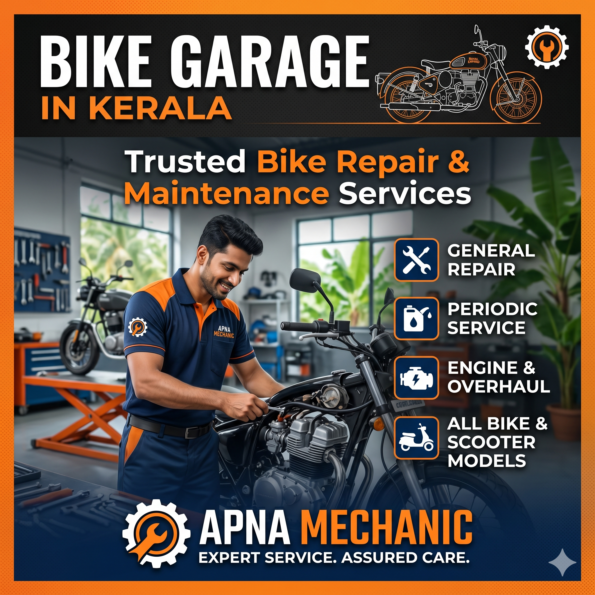 Bike Garage in Kerala – Trusted Bike Repair and Maintenance Services by Apna Mechanic