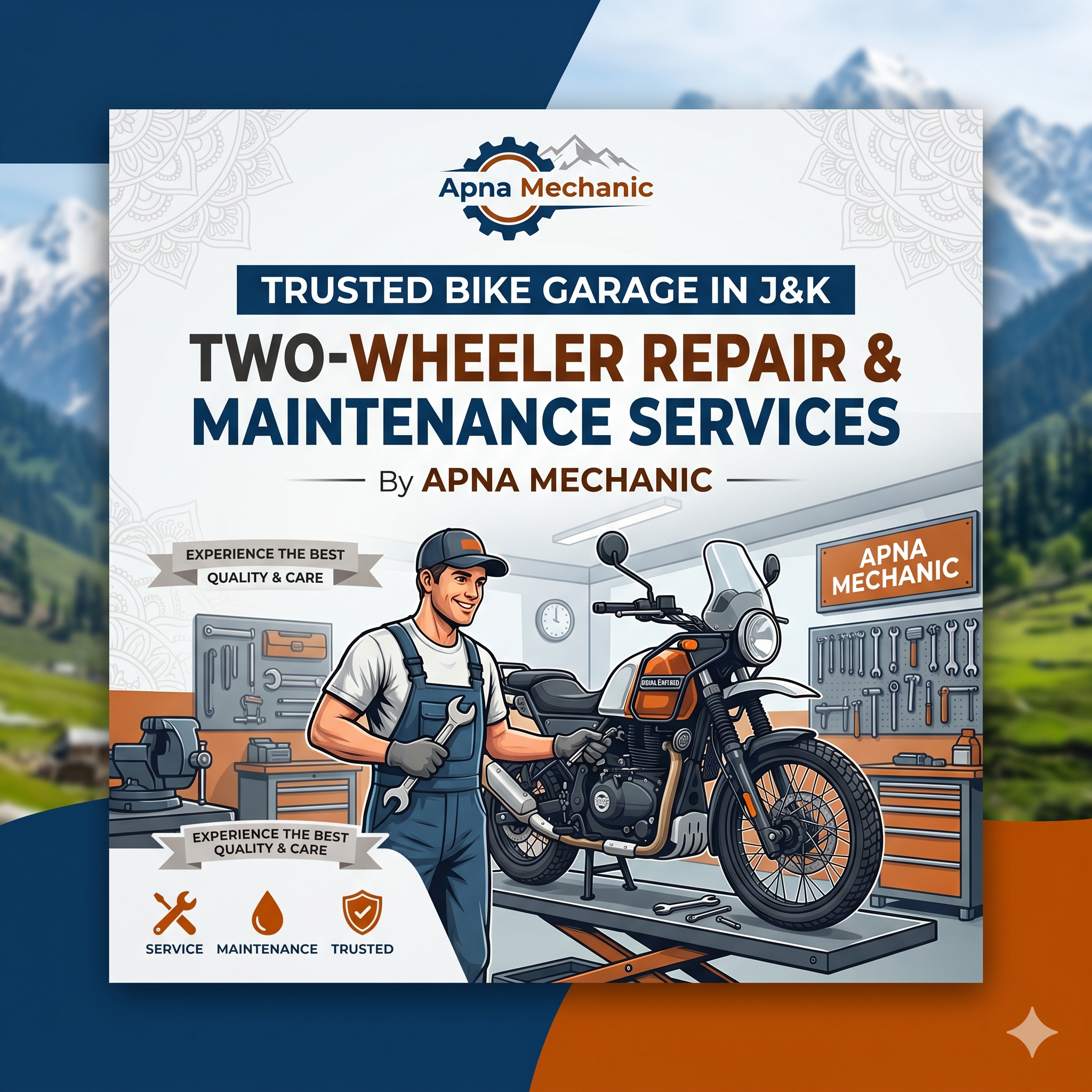 Bike Garage in Jammu and Kashmir – Trusted Two-Wheeler Repair & Maintenance Services by Apna Mechanic