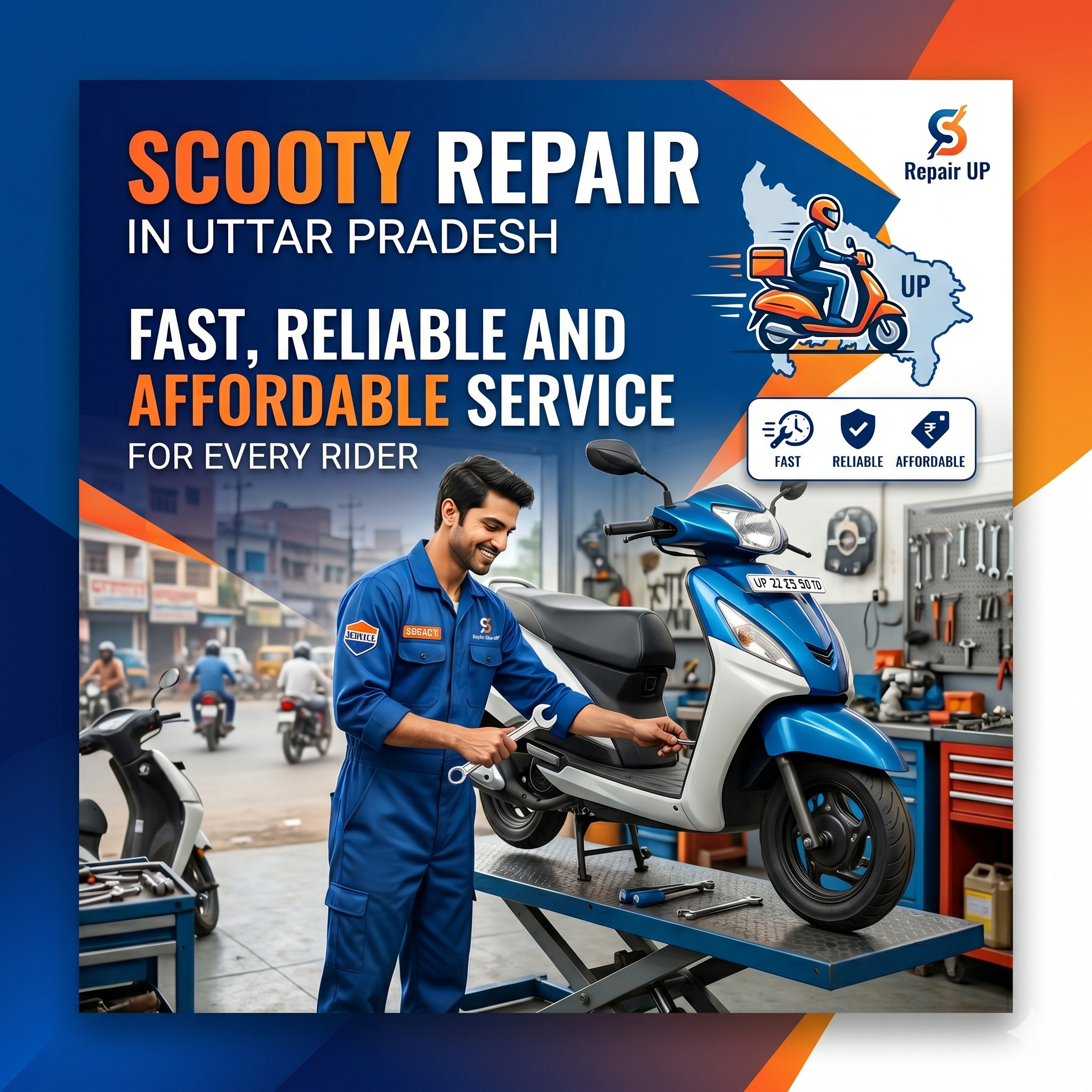 Scooty Repair in Uttar Pradesh – Fast, Reliable and Affordable Service for Every Rider