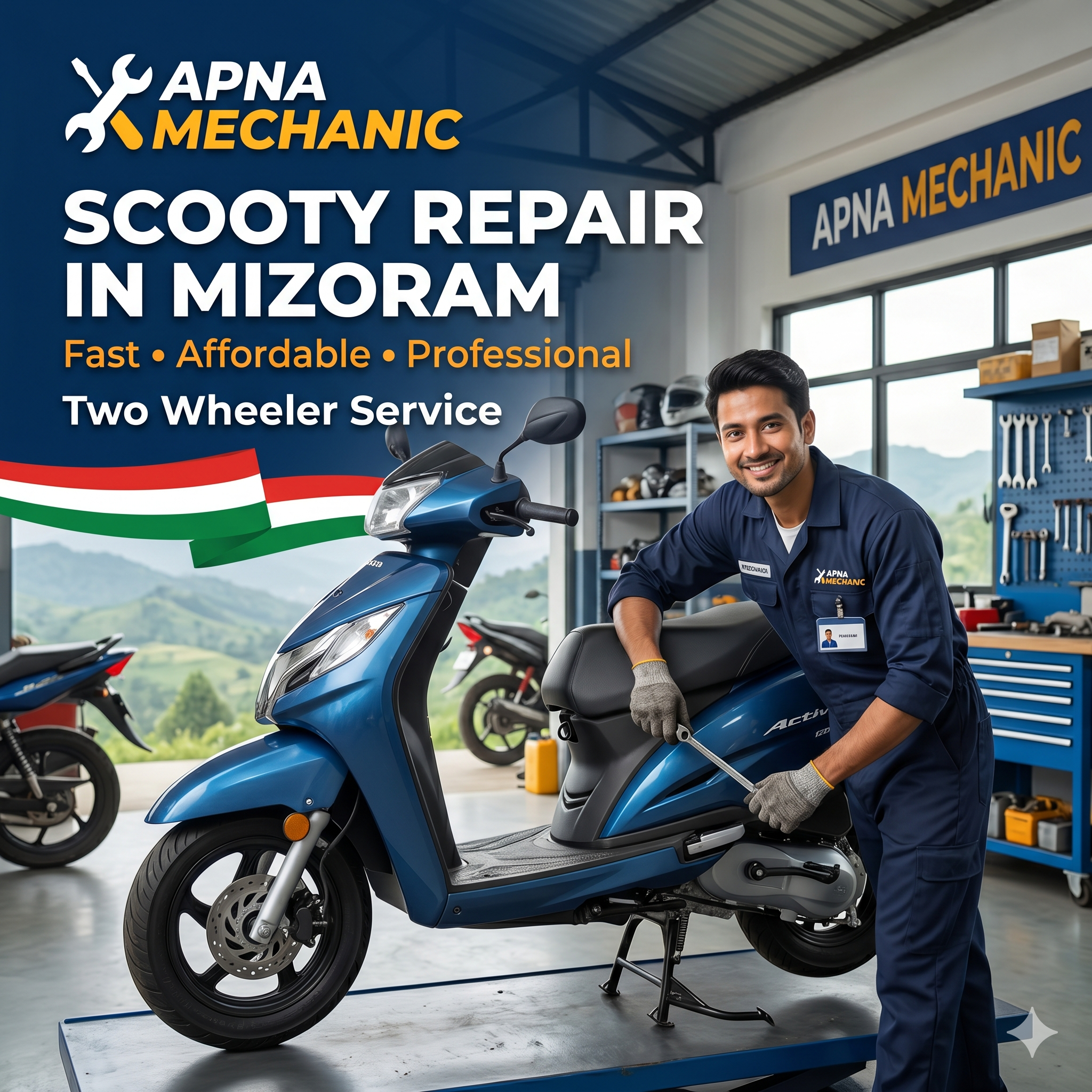 Scooty Repair in Mizoram – Fast, Affordable & Professional Two Wheeler Service by Apna Mechanic