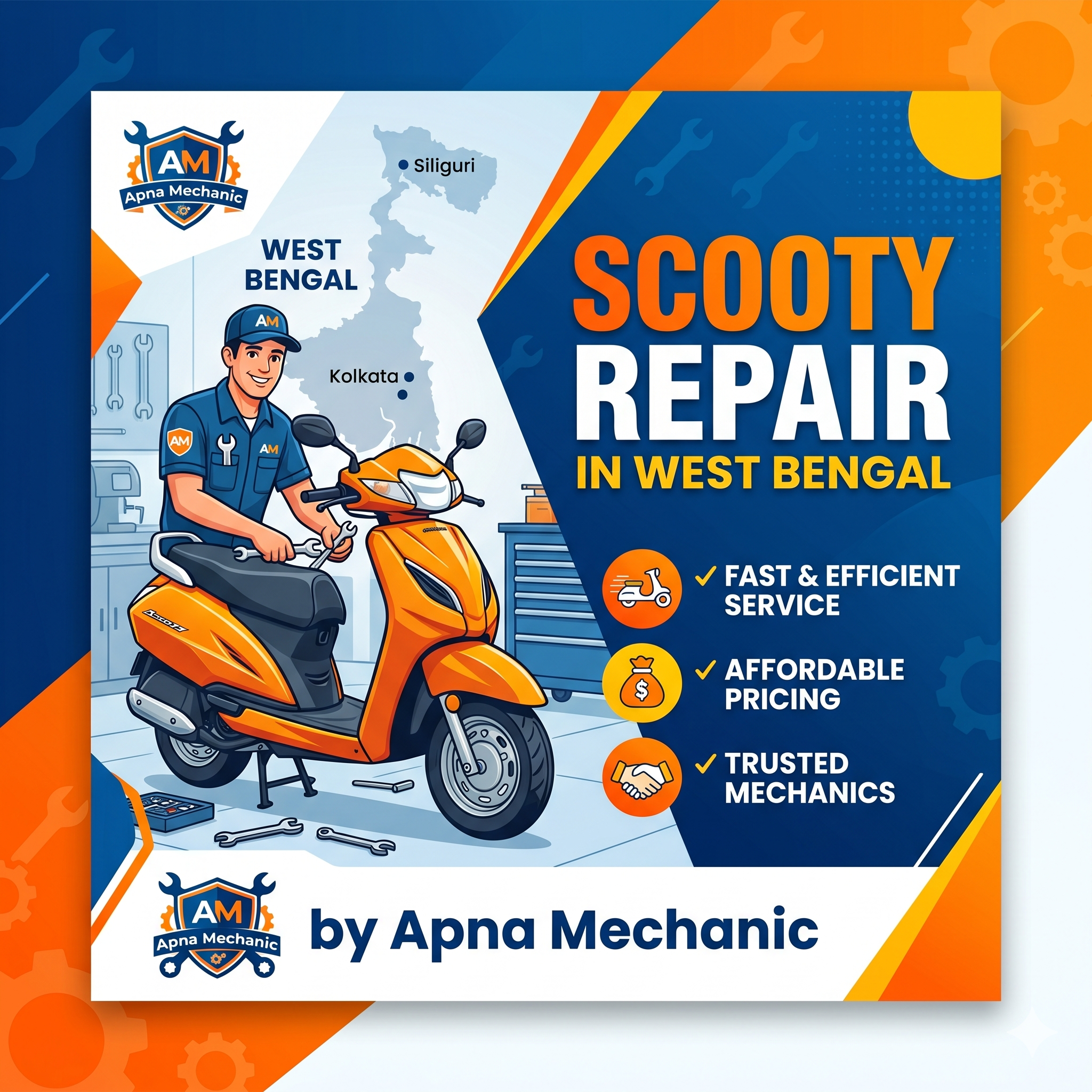 Scooty Repair in West Bengal – Fast, Affordable & Trusted Two-Wheeler Service by Apna Mechanic
