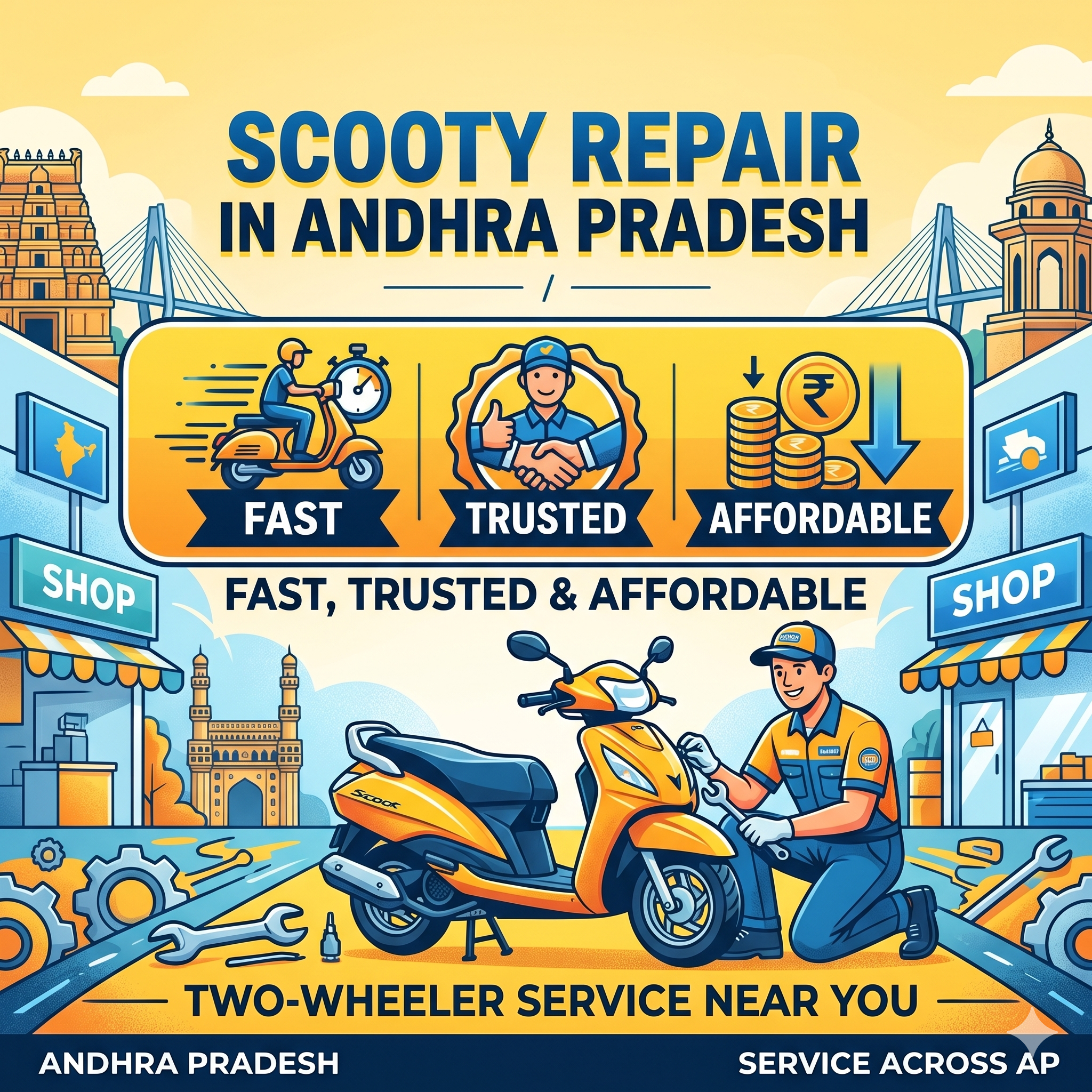 Scooty Repair in Andhra Pradesh – Fast, Trusted & Affordable Two-Wheeler Service Near You