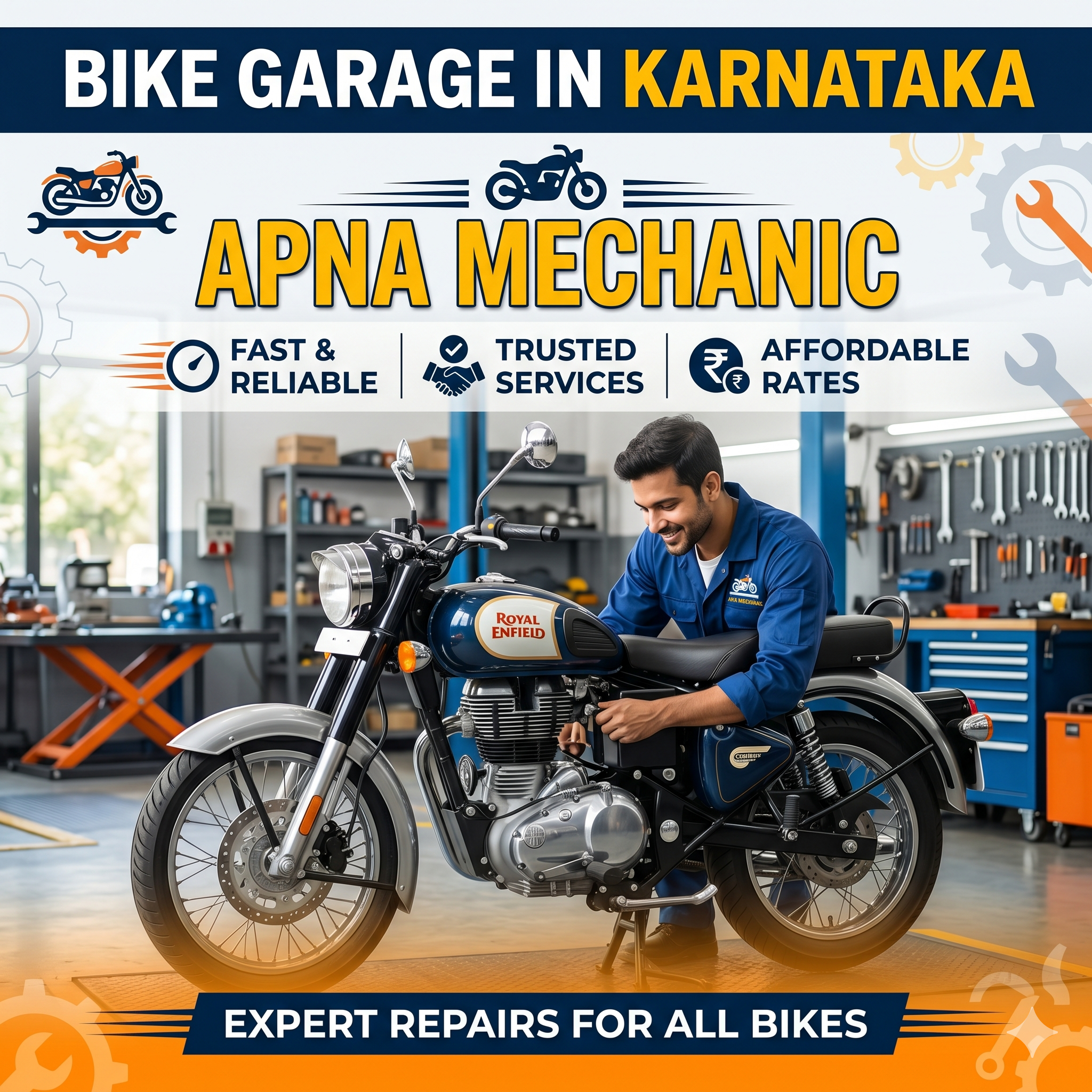 Bike Garage in Karnataka – Fast, Trusted and Affordable Bike Repair Services by Apna Mechanic