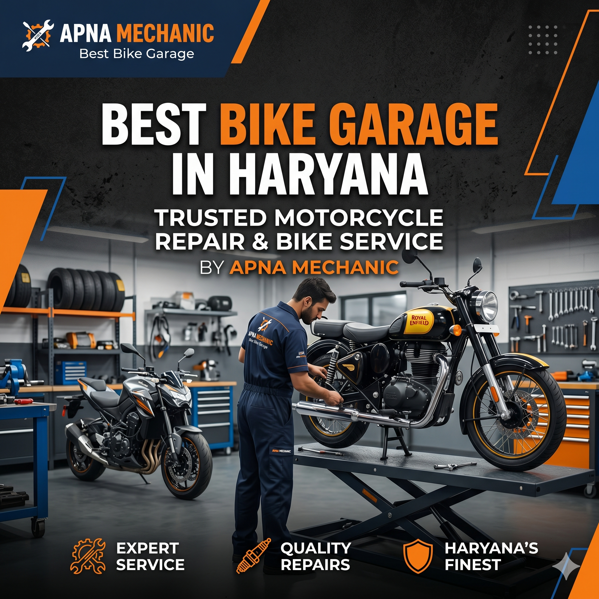 Best Bike Garage in Haryana – Trusted Motorcycle Repair & Bike Service by Apna Mechanic