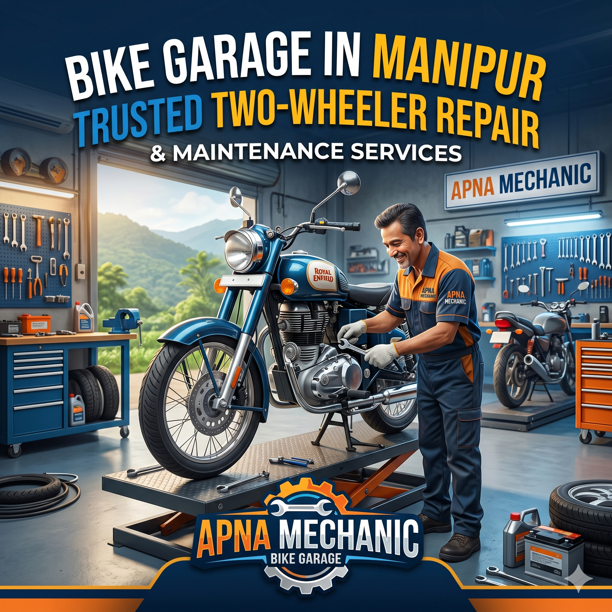Bike Garage in Manipur – Trusted Two-Wheeler Repair & Maintenance Services by Apna Mechanic
