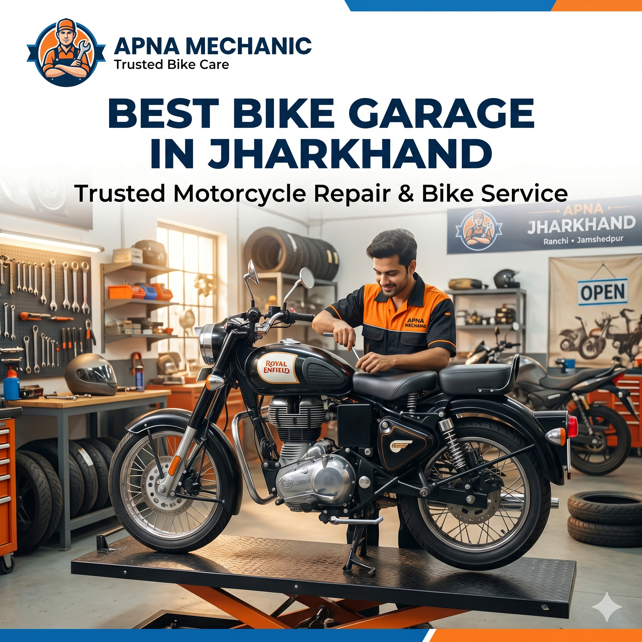 Best Bike Garage in Jharkhand – Trusted Motorcycle Repair & Bike Service by Apna Mechanic