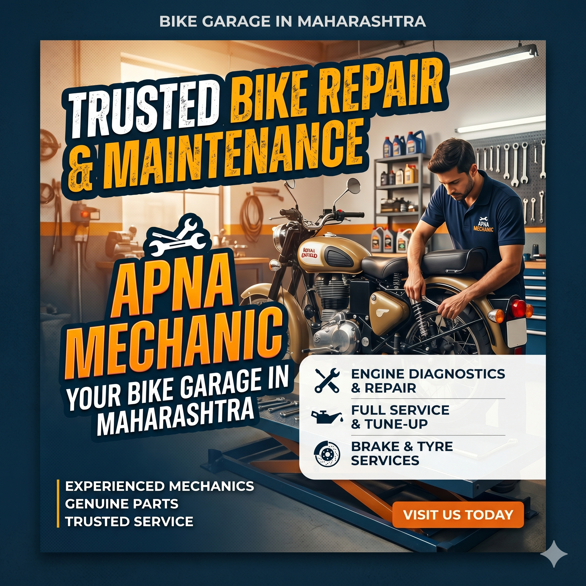 Bike Garage in Maharashtra – Trusted Bike Repair & Maintenance Services by Apna Mechanic