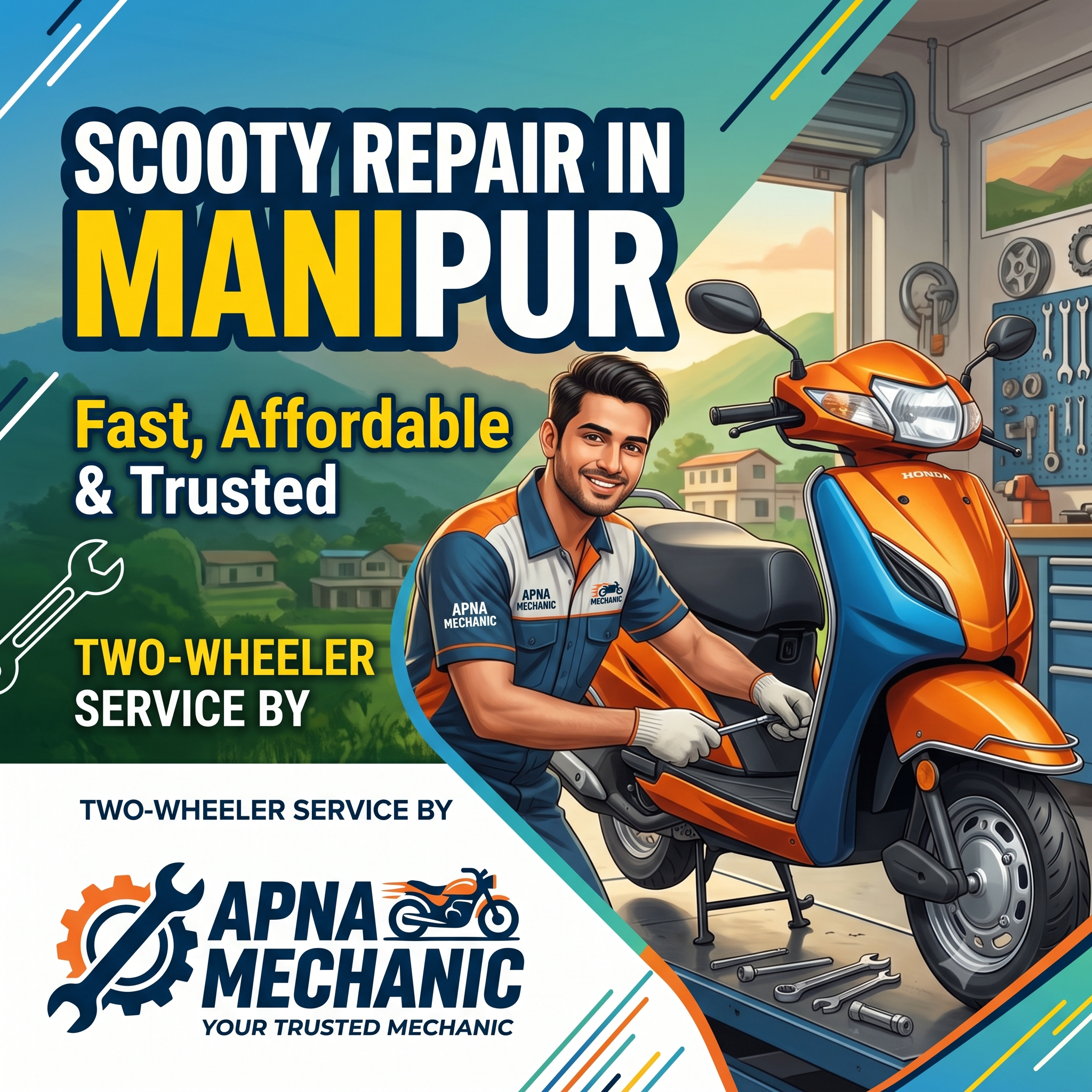 Scooty Repair in Manipur – Fast, Affordable and Trusted Two-Wheeler Service by Apna Mechanic