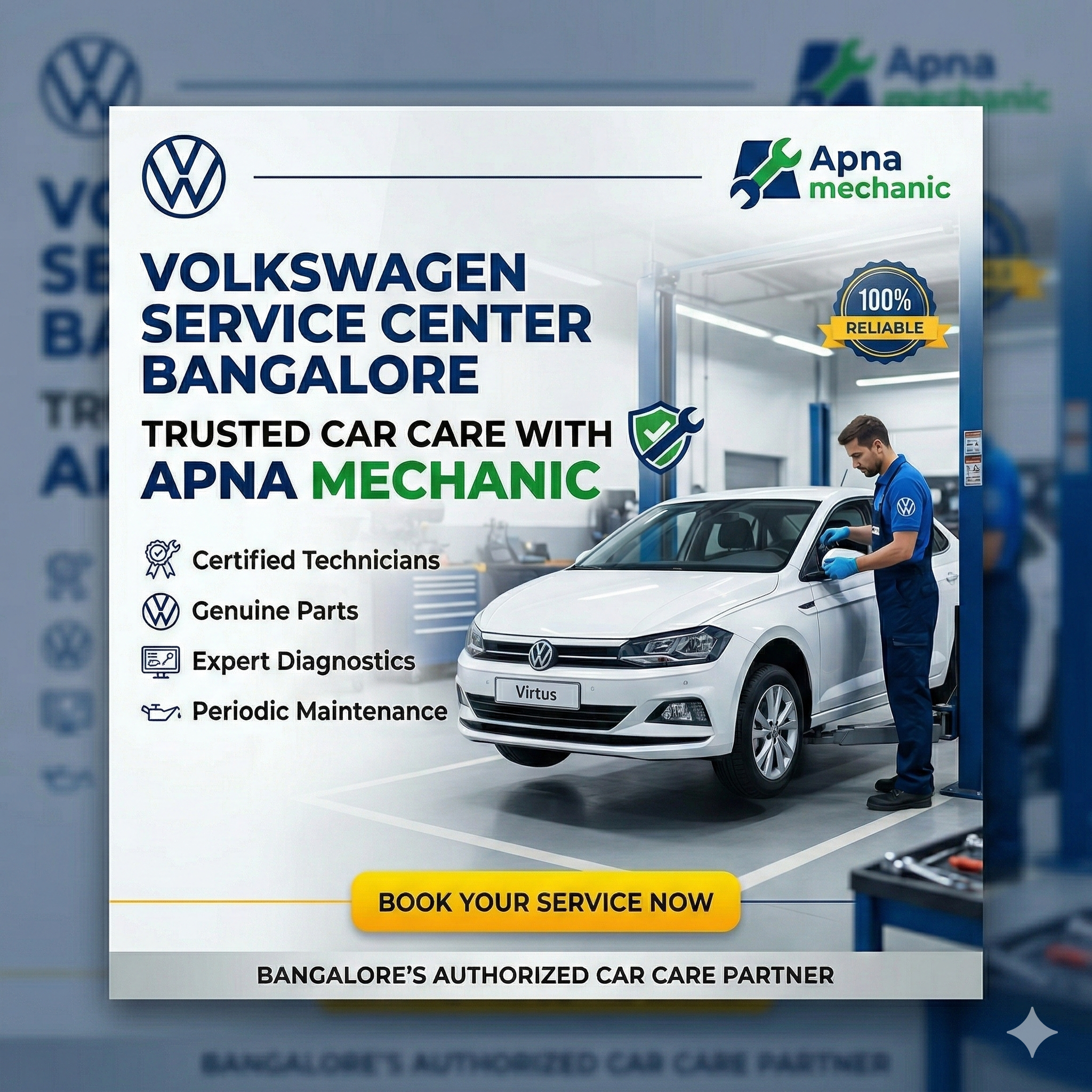 Volkswagen Service Center Bangalore – Trusted Car Care with Apna mechanic