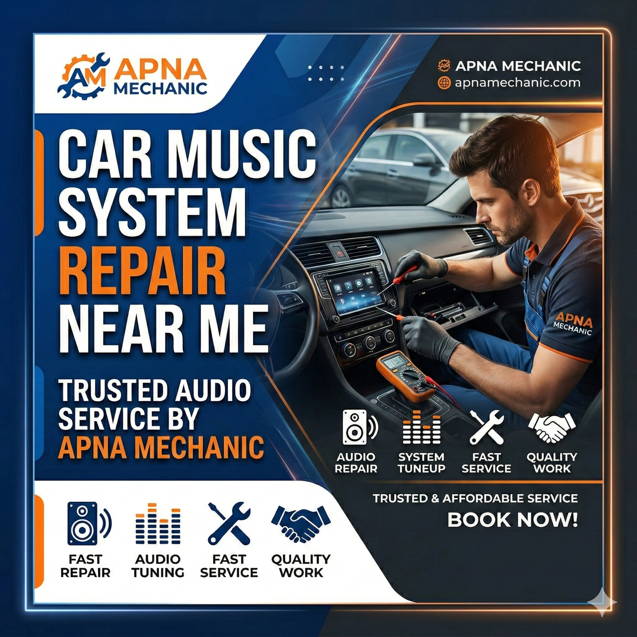 Car Music System Repair Near Me – Trusted Audio Service by Apna Mechanic