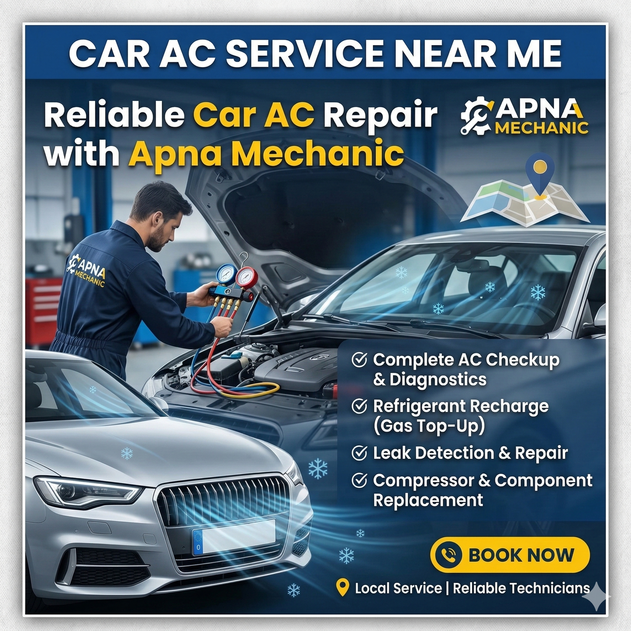 Car AC Service Near Me – Reliable Car AC Repair with Apna Mechanic
