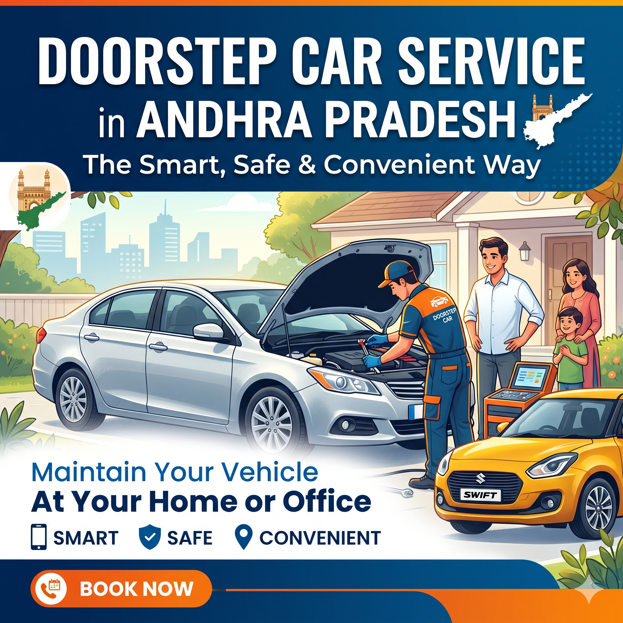 Doorstep Car Service in Andhra Pradesh: The Smart, Safe & Convenient Way to Maintain Your Vehicle