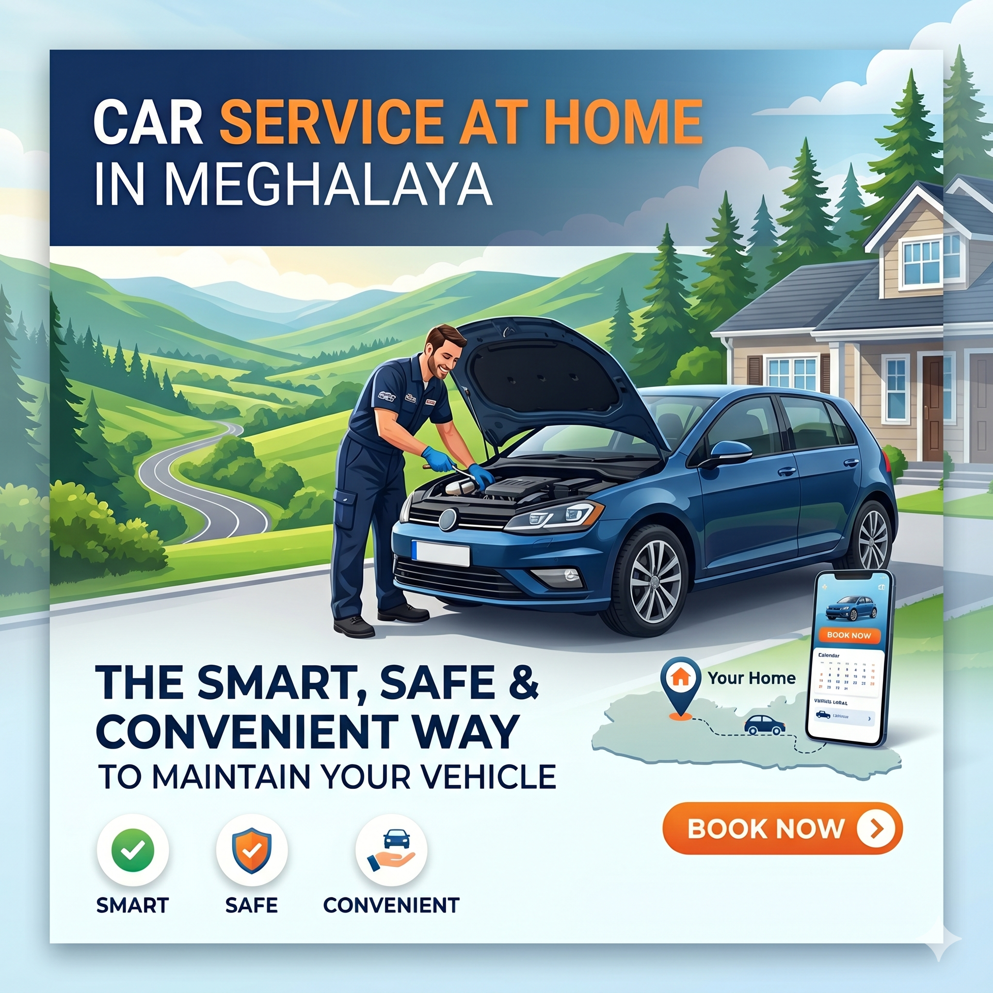 Car Service at Home in Meghalaya: The Smart, Safe & Convenient Way to Maintain Your Vehicle