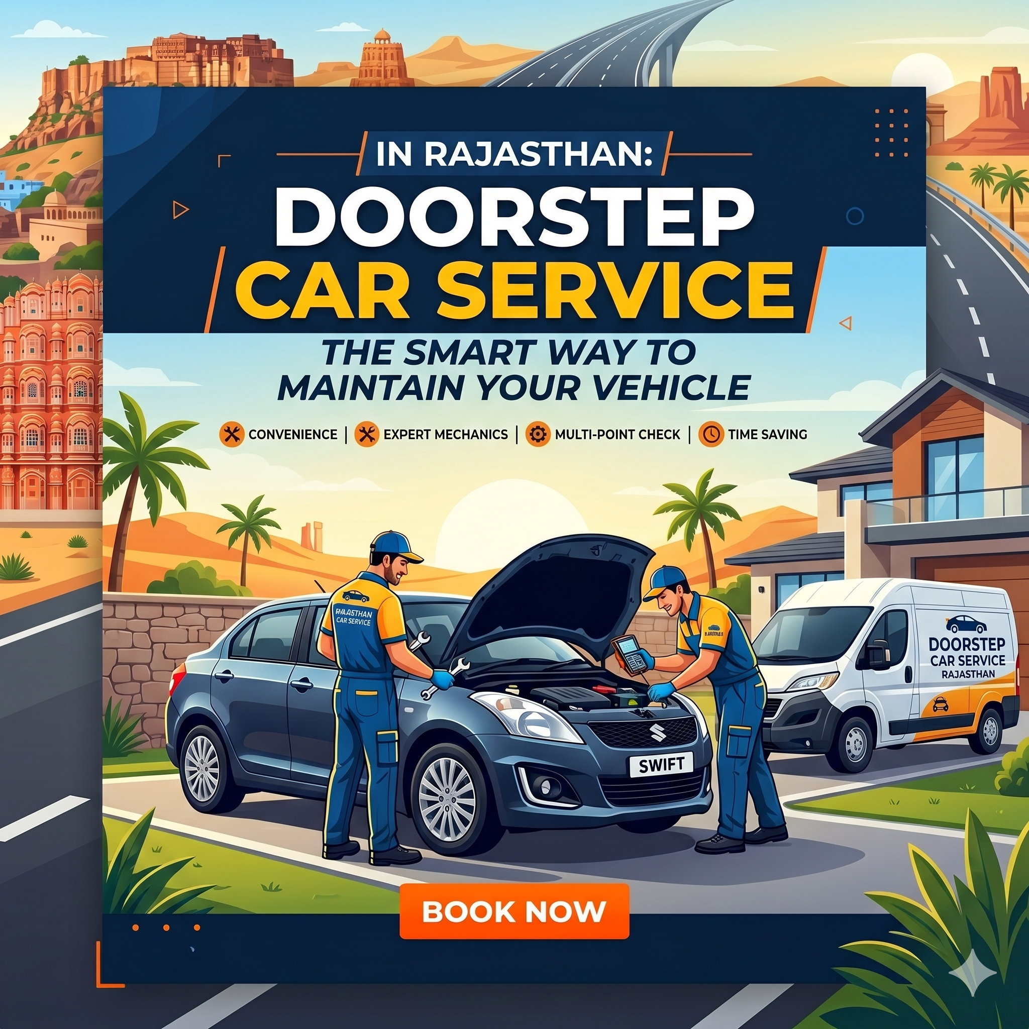 Doorstep Car Service in Rajasthan: The Smart Way to Maintain Your Vehicle