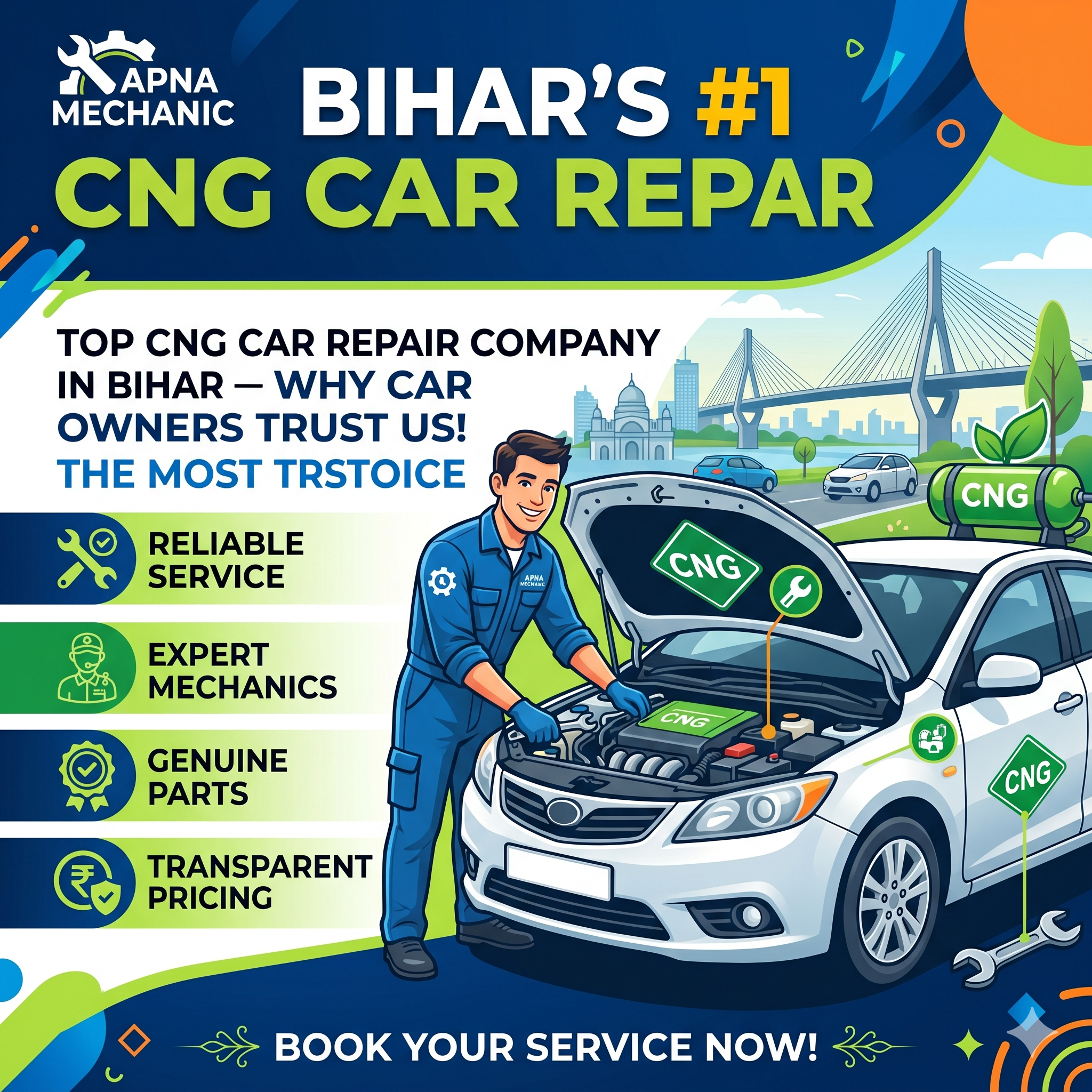 Top CNG Car Repair Company in Bihar – Why More Car Owners Trust Apna Mechanic for Reliable Service