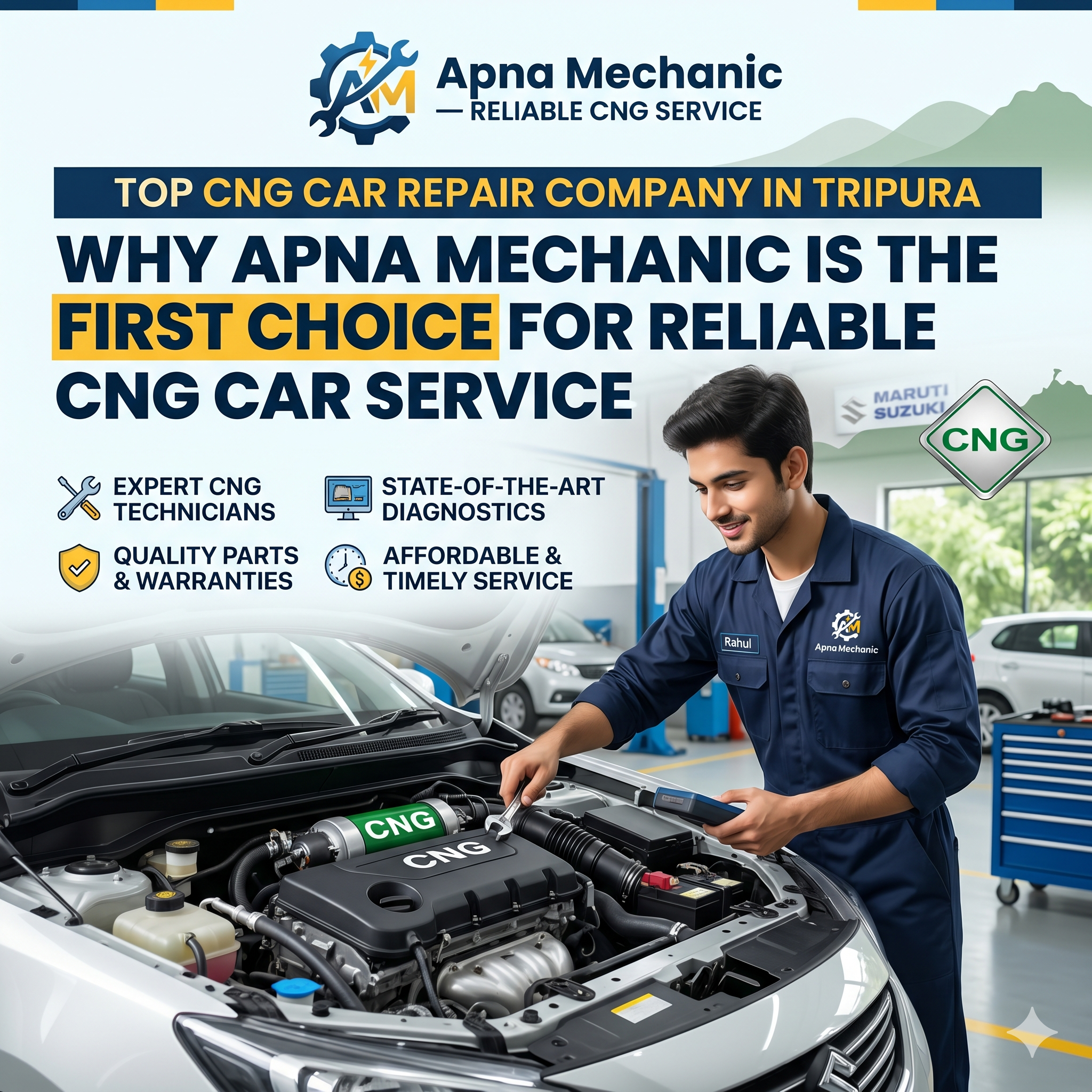 Top CNG Car Repair Company in Tripura – Why Apna Mechanic is the First Choice for Reliable CNG Car Service