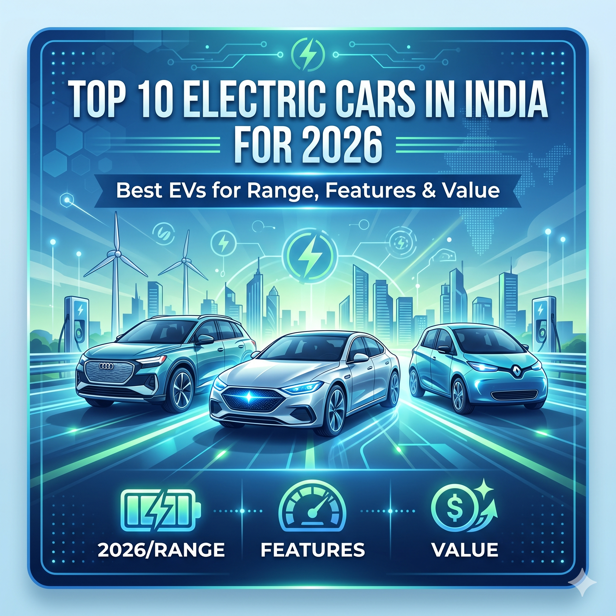 Top 10 Electric Cars in India for 2026: Best EVs for Range, Features & Value