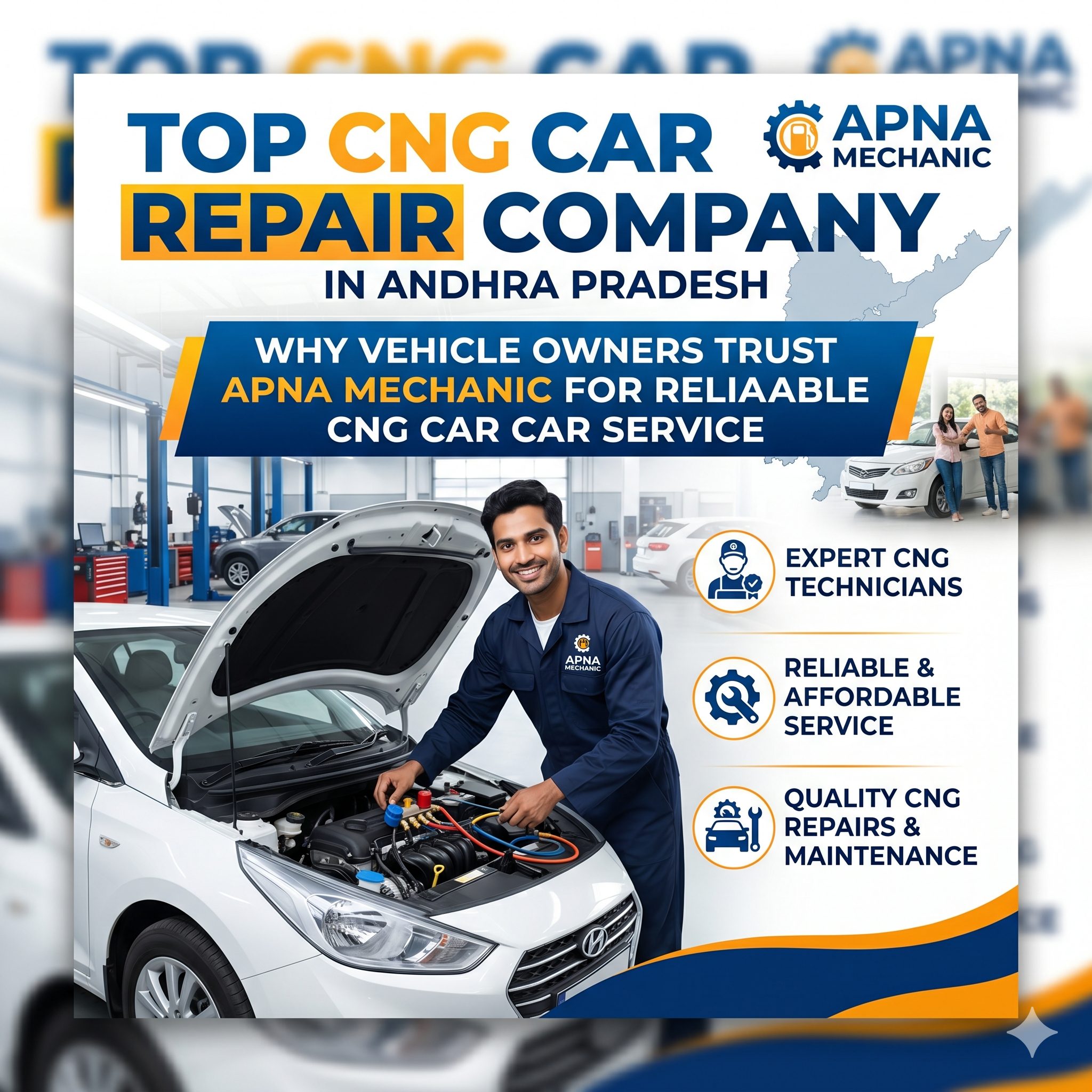 Top CNG Car Repair Company in Andhra Pradesh: Why Vehicle Owners Trust Apna Mechanic for Reliable CNG Car Service
