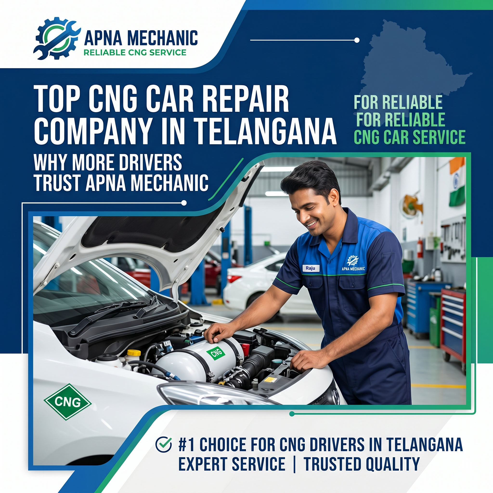 Top CNG Car Repair Company in Telangana: Why More Drivers Trust Apna Mechanic for Reliable CNG Car Service