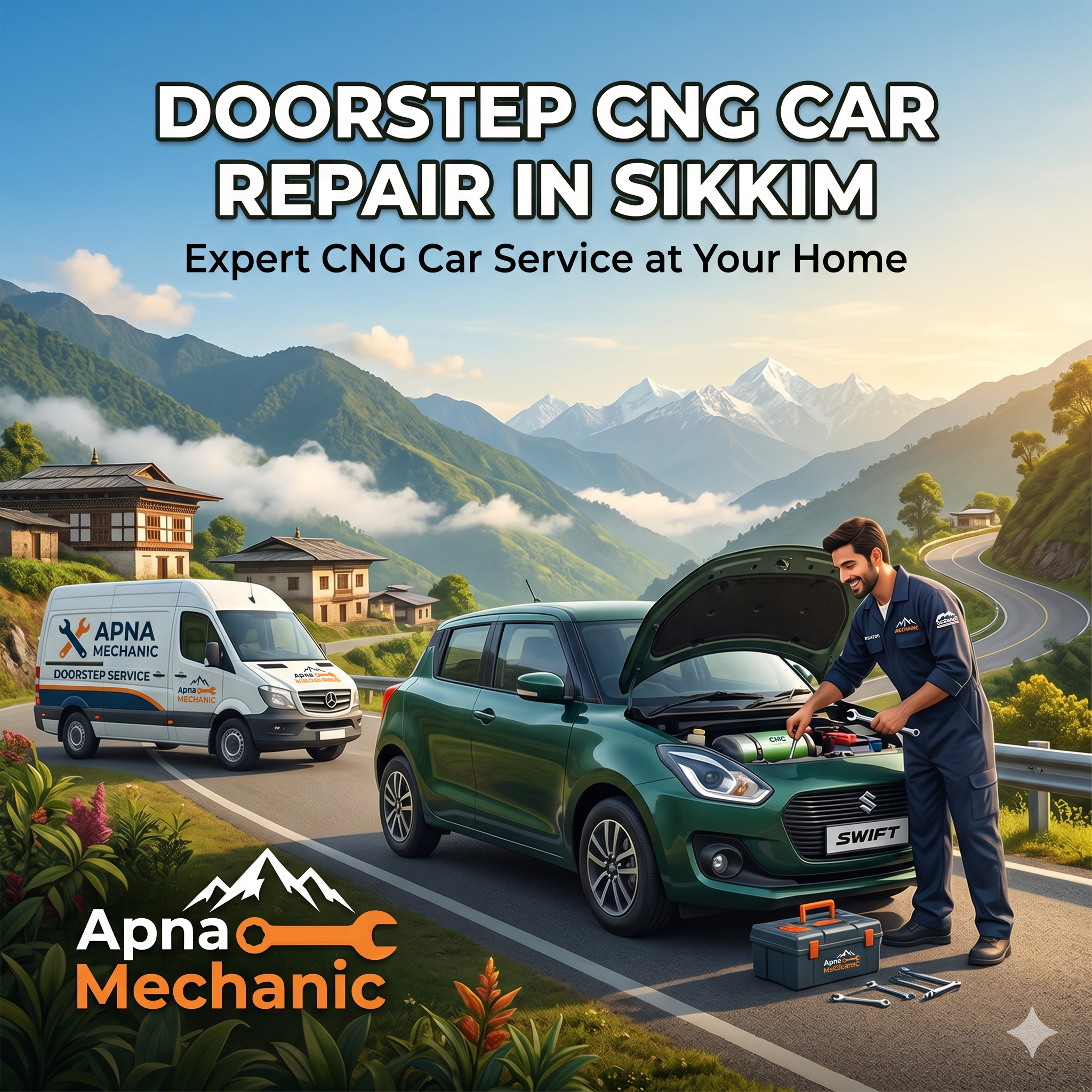 Doorstep CNG Car Repair in Sikkim: Expert CNG Car Service at Your Home with Apna Mechanic