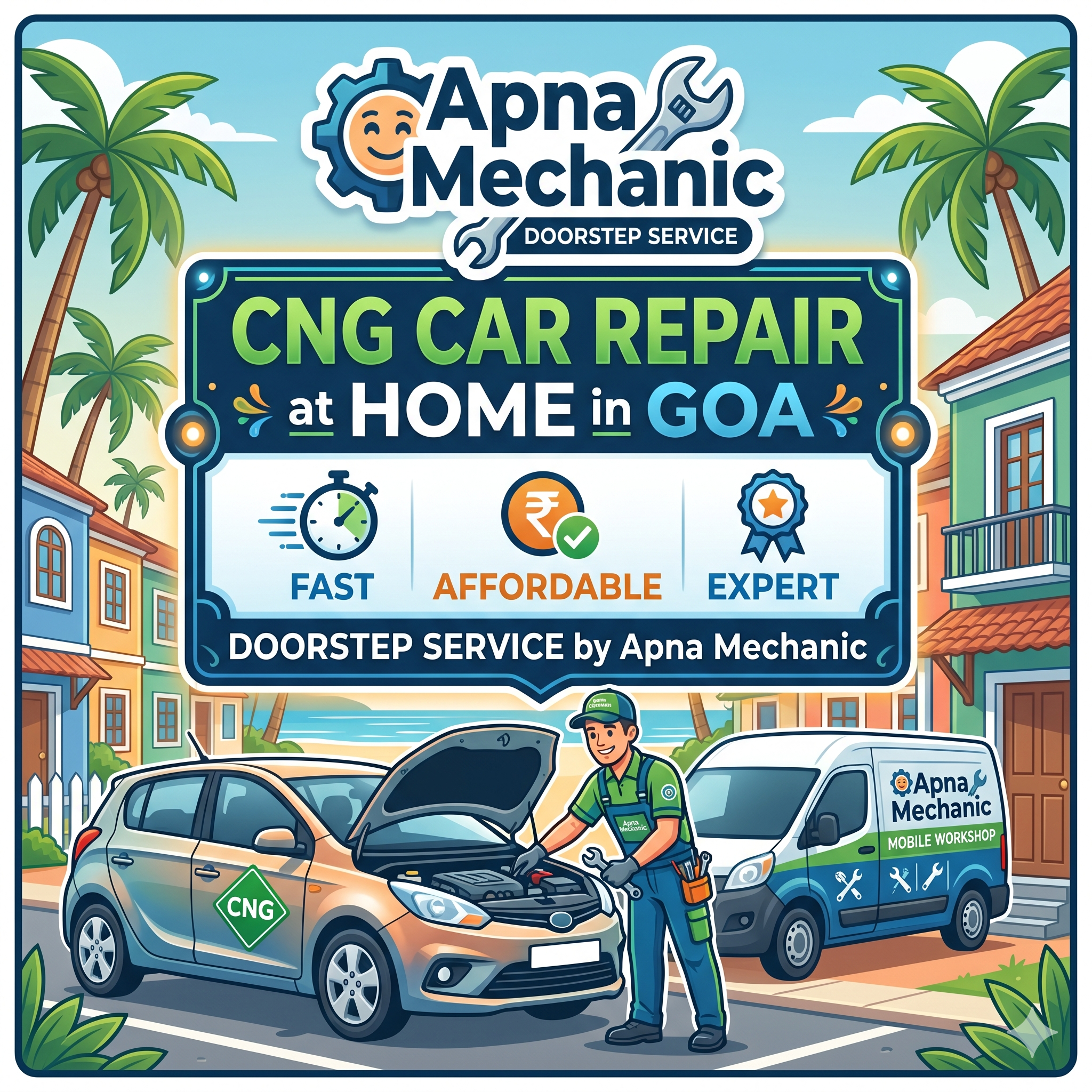 CNG Car Repair at Home in Goa: Fast, Affordable & Expert Doorstep Service by Apna Mechanic