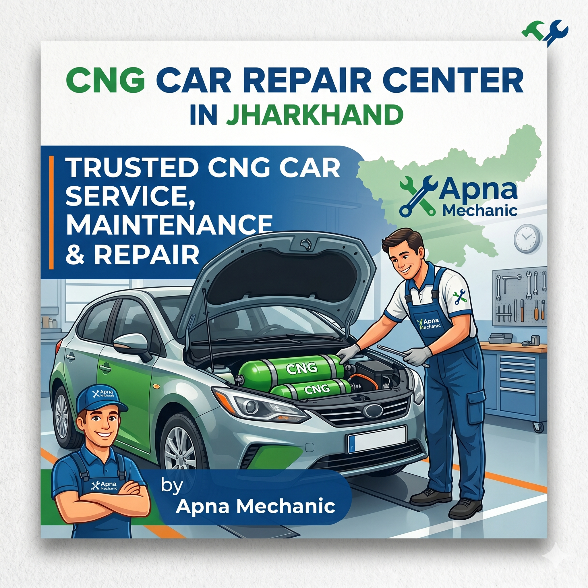 CNG Car Repair Center in Jharkhand: Trusted CNG Car Service, Maintenance & Repair by Apna Mechanic