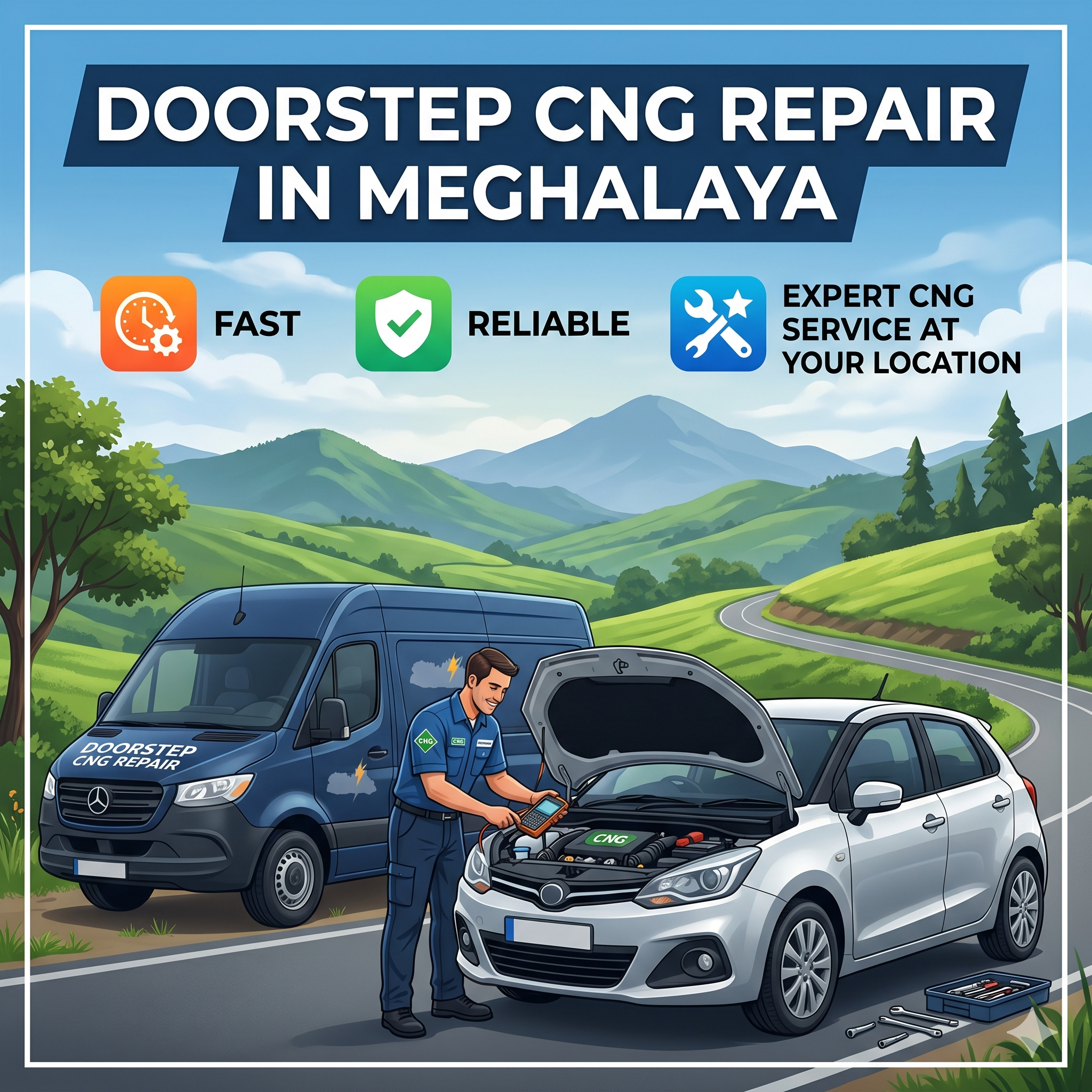 Doorstep CNG Car Repair in Meghalaya: Fast, Reliable & Expert CNG Service at Your Location