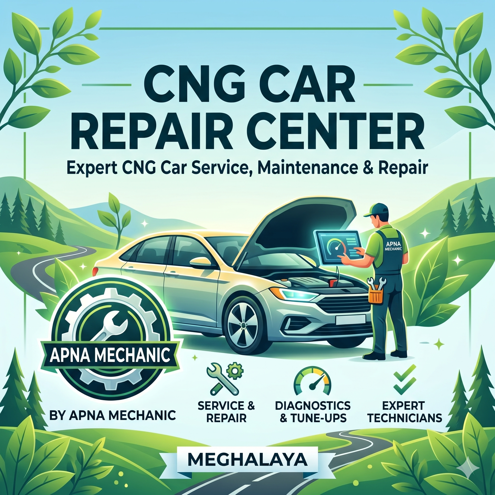 CNG Car Repair Center in Meghalaya – Expert CNG Car Service, Maintenance & Repair by Apna Mechanic