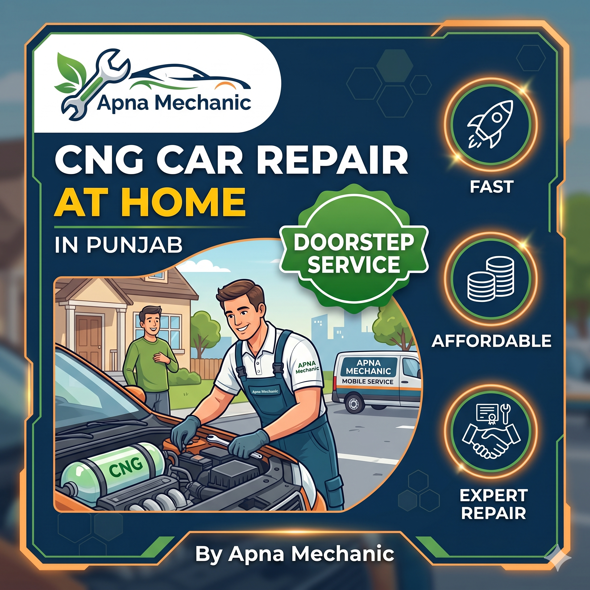 CNG Car Repair at Home in Punjab – Fast, Affordable & Expert Doorstep CNG Service by Apna Mechanic