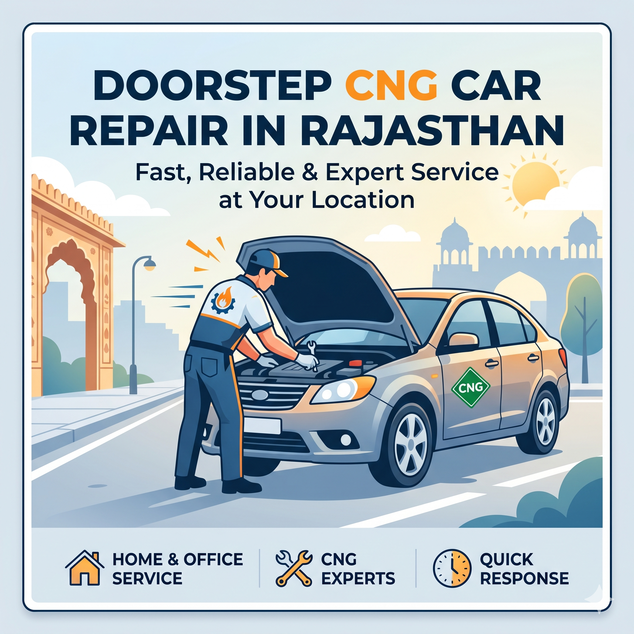 Doorstep CNG Car Repair in Rajasthan: Fast, Reliable & Expert Service at Your Location