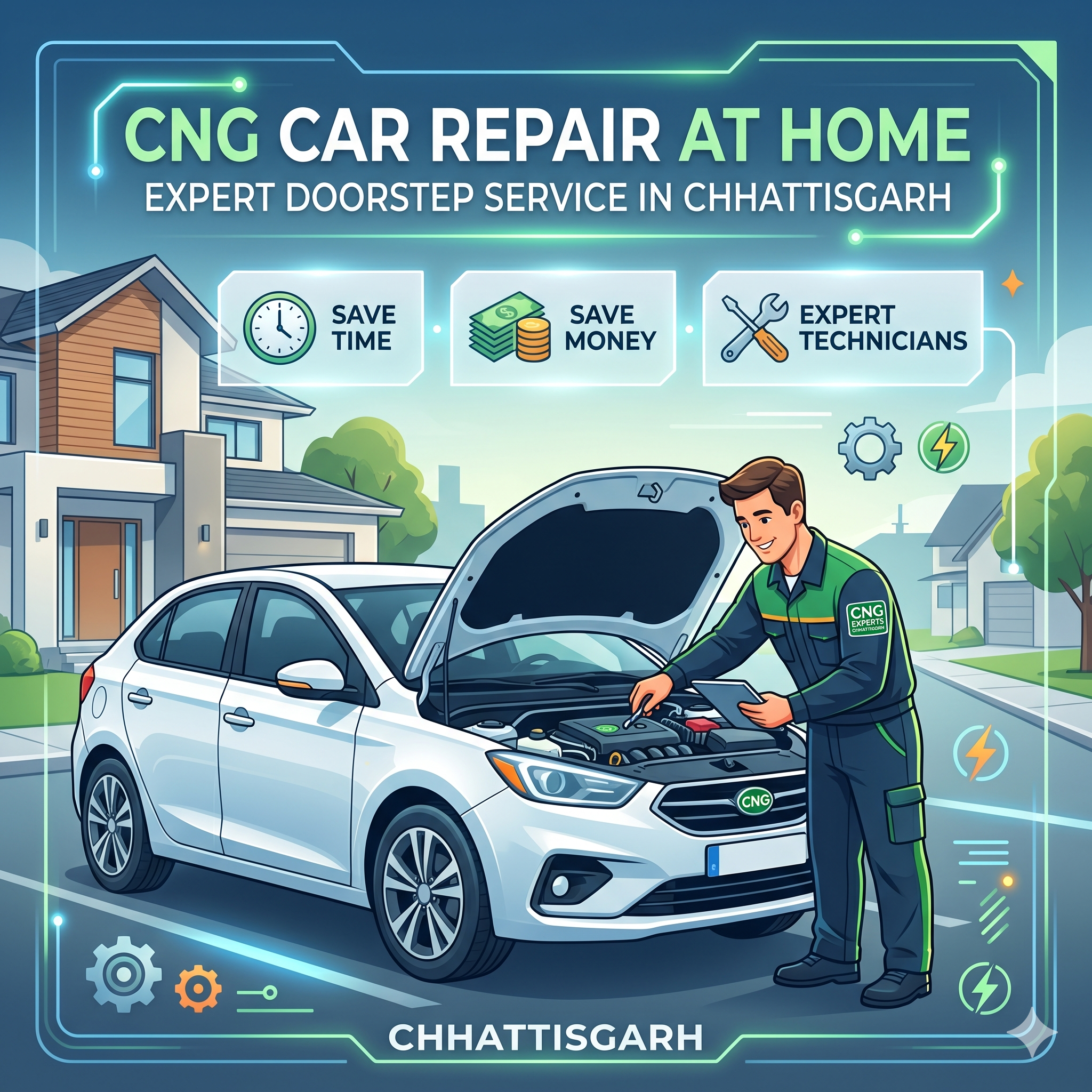 CNG Car Repair at Home in Chhattisgarh: Expert Doorstep CNG Car Service That Saves Time and Money