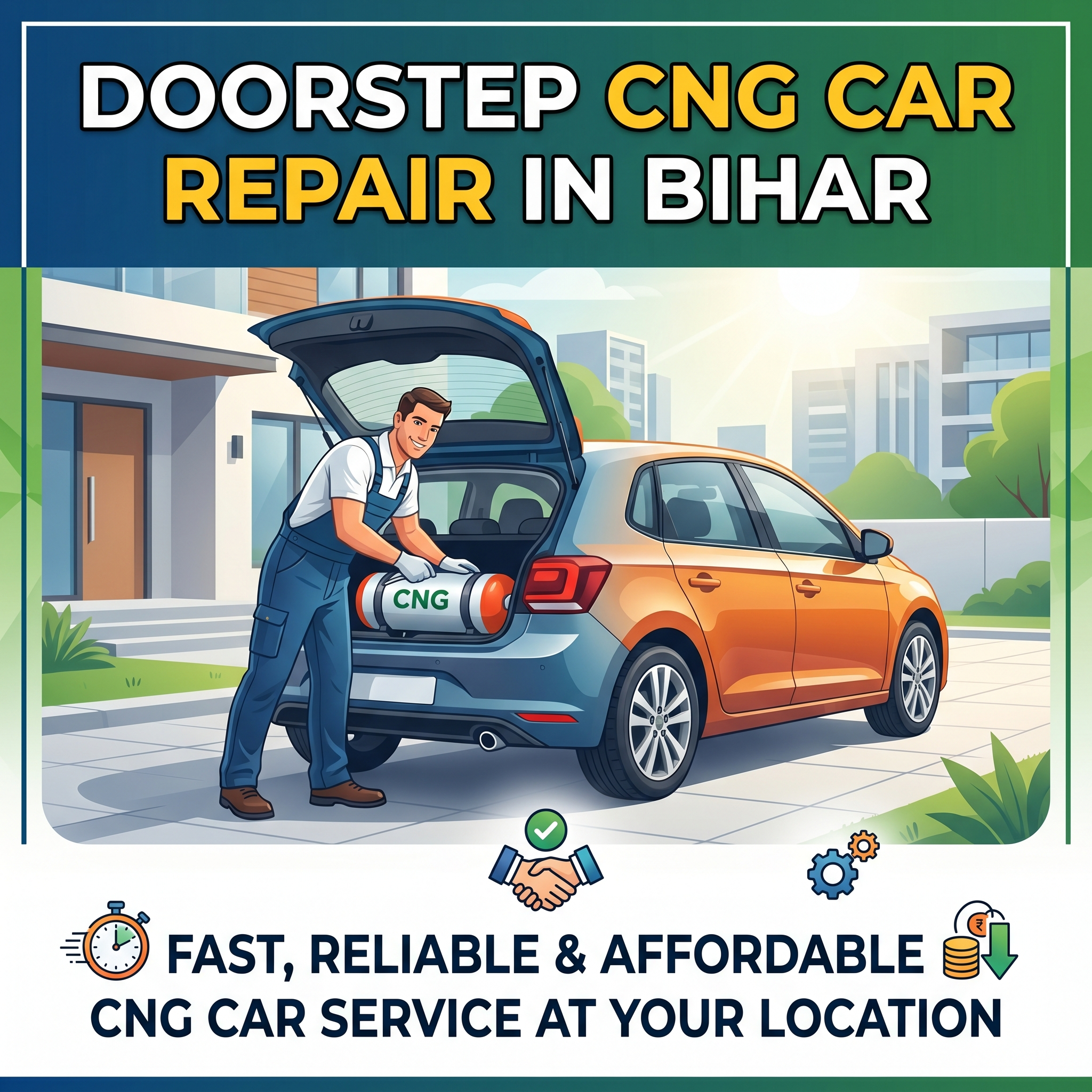 Doorstep CNG Car Repair in Bihar – Fast, Reliable & Affordable CNG Car Service at Your Location