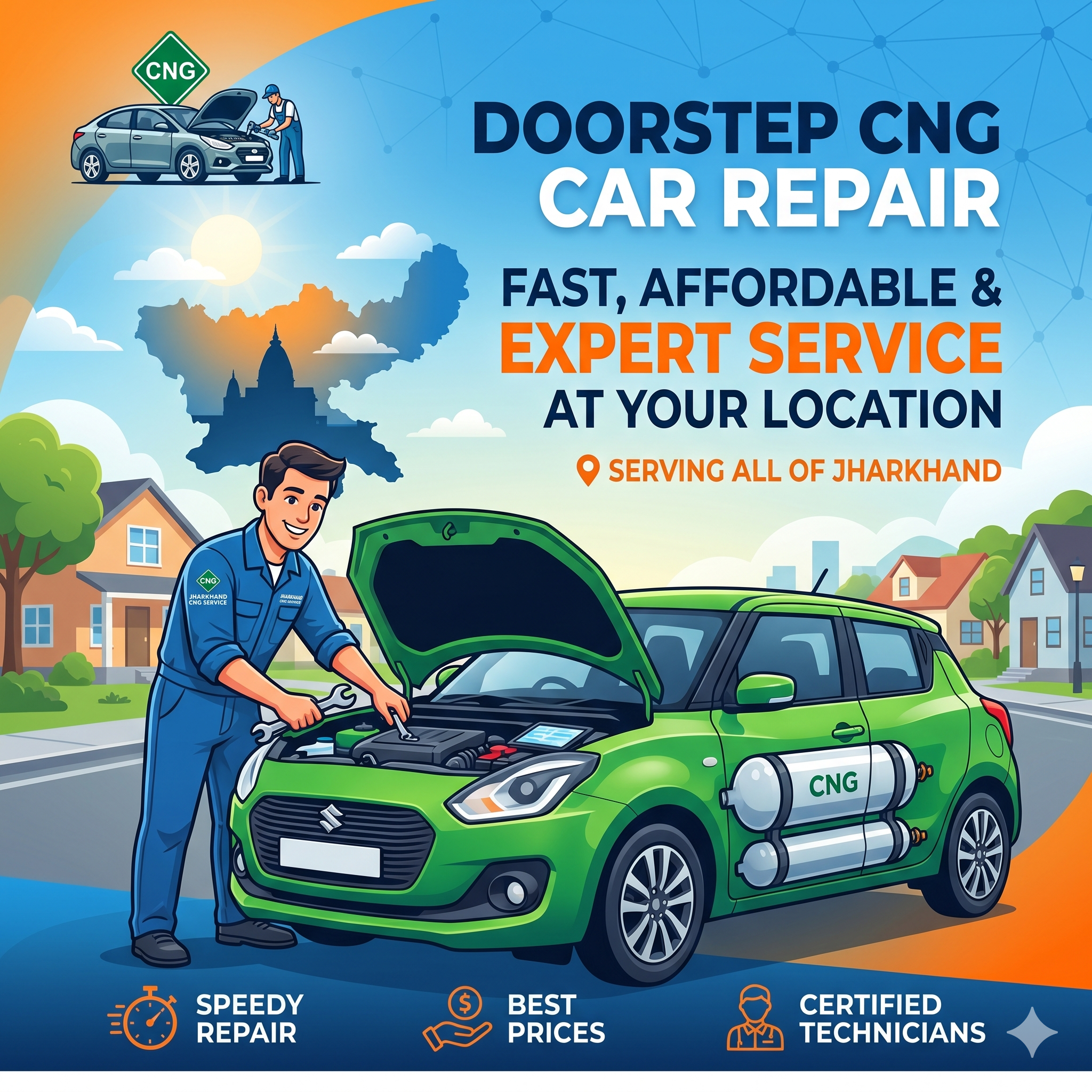 Doorstep CNG Car Repair in Jharkhand: Fast, Affordable & Expert Service at Your Location