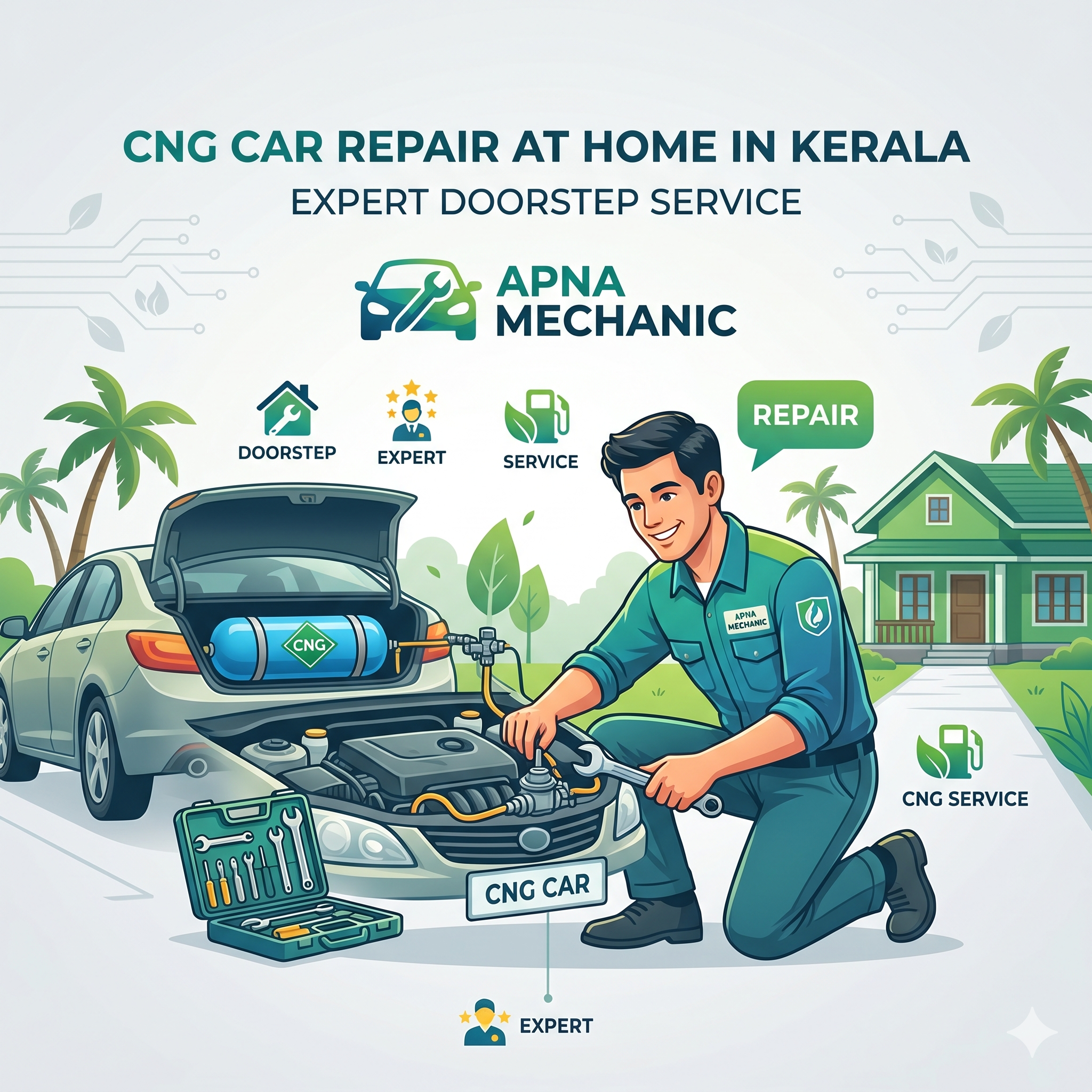 CNG Car Repair at Home in Kerala: Expert Doorstep Service by Apna Mechanic