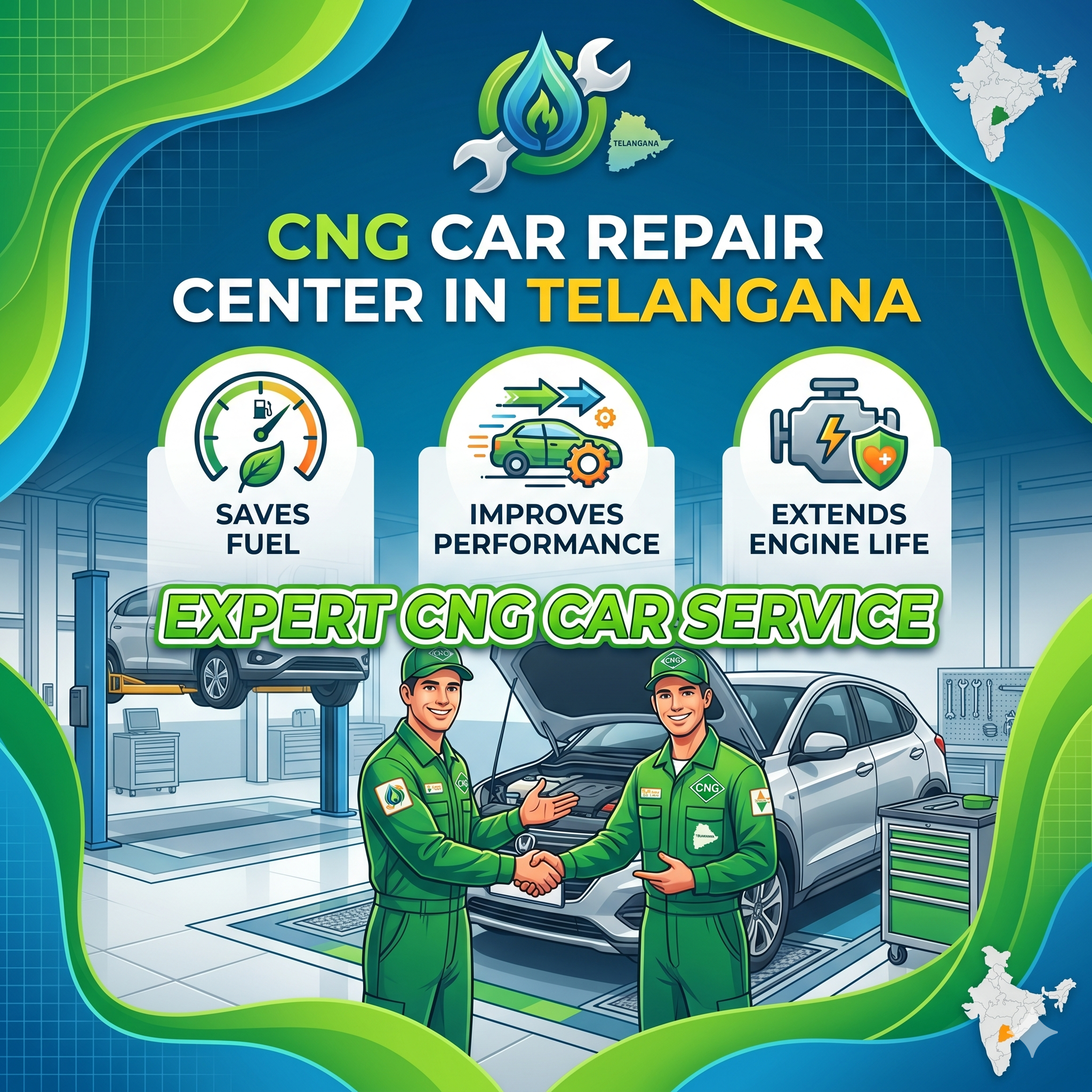 CNG Car Repair Center in Telangana: Expert CNG Car Service That Saves Fuel, Improves Performance & Extends Engine Life