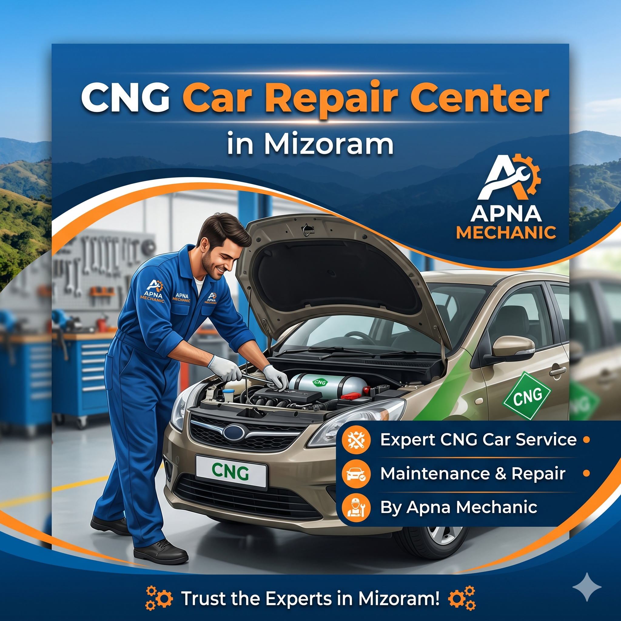 CNG Car Repair Center in Mizoram: Expert CNG Car Service, Maintenance & Repair by Apna Mechanic