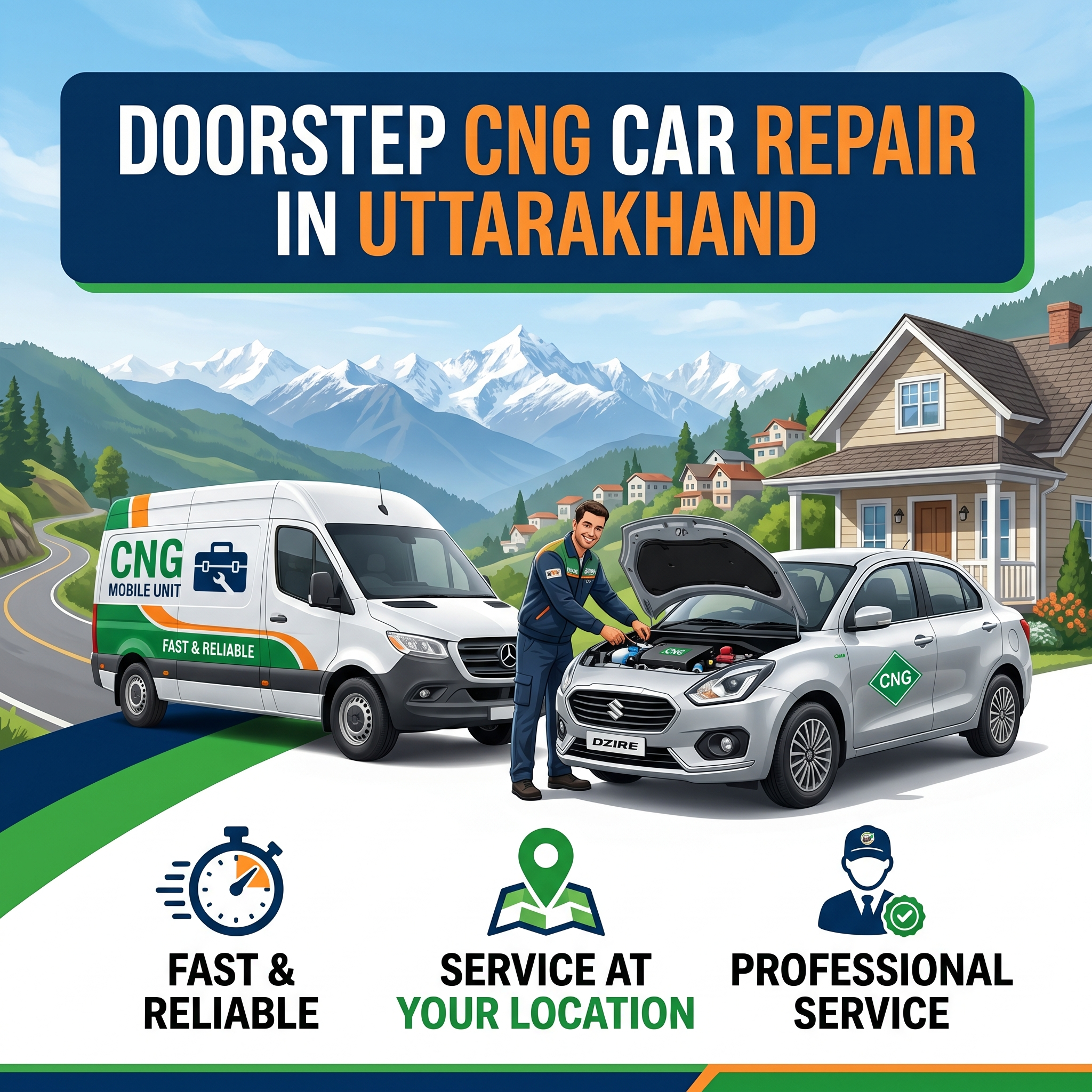 Doorstep CNG Car Repair in Uttarakhand – Fast, Reliable & Professional Service at Your Location