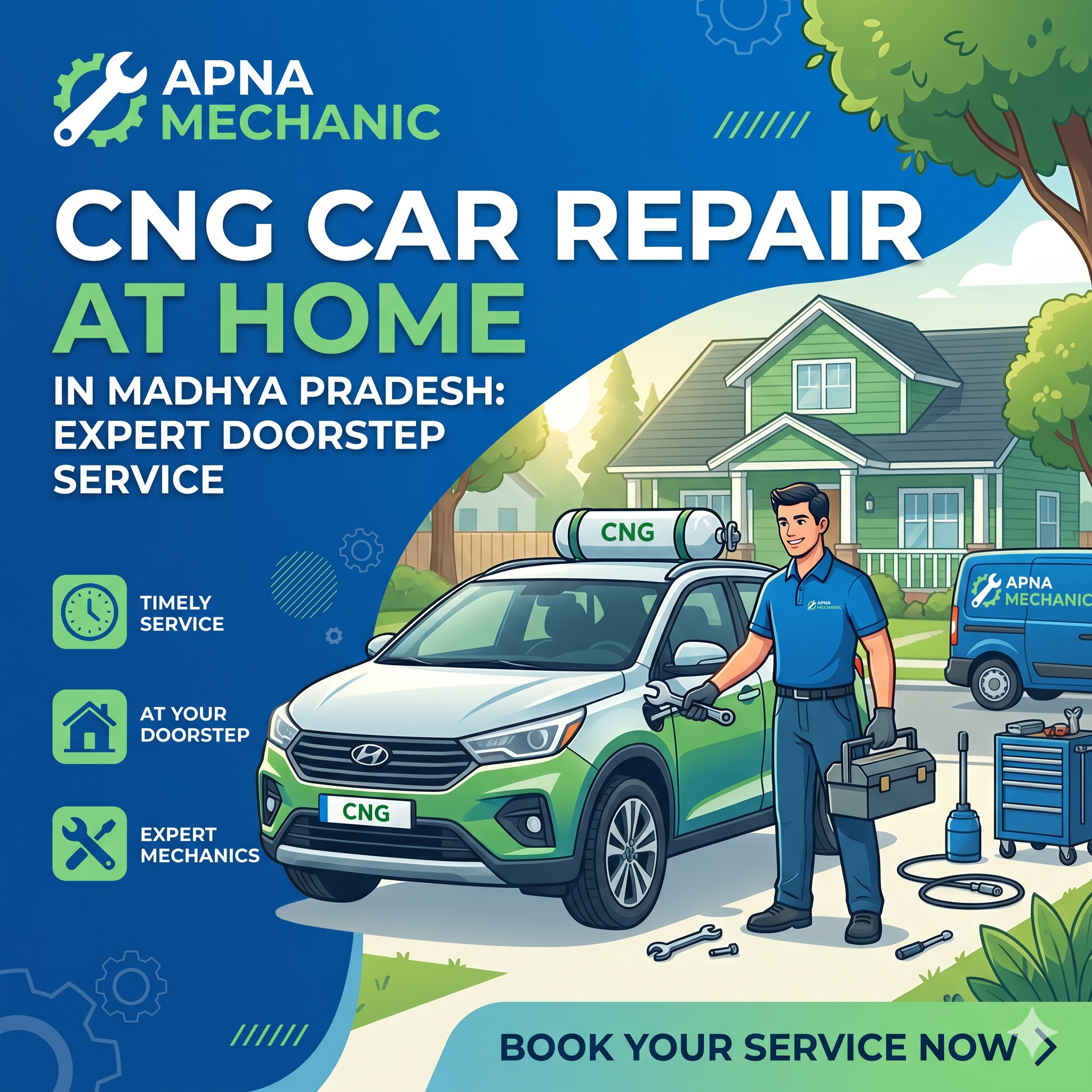 CNG Car Repair at Home in Madhya Pradesh: Expert Doorstep Service by Apna Mechanic