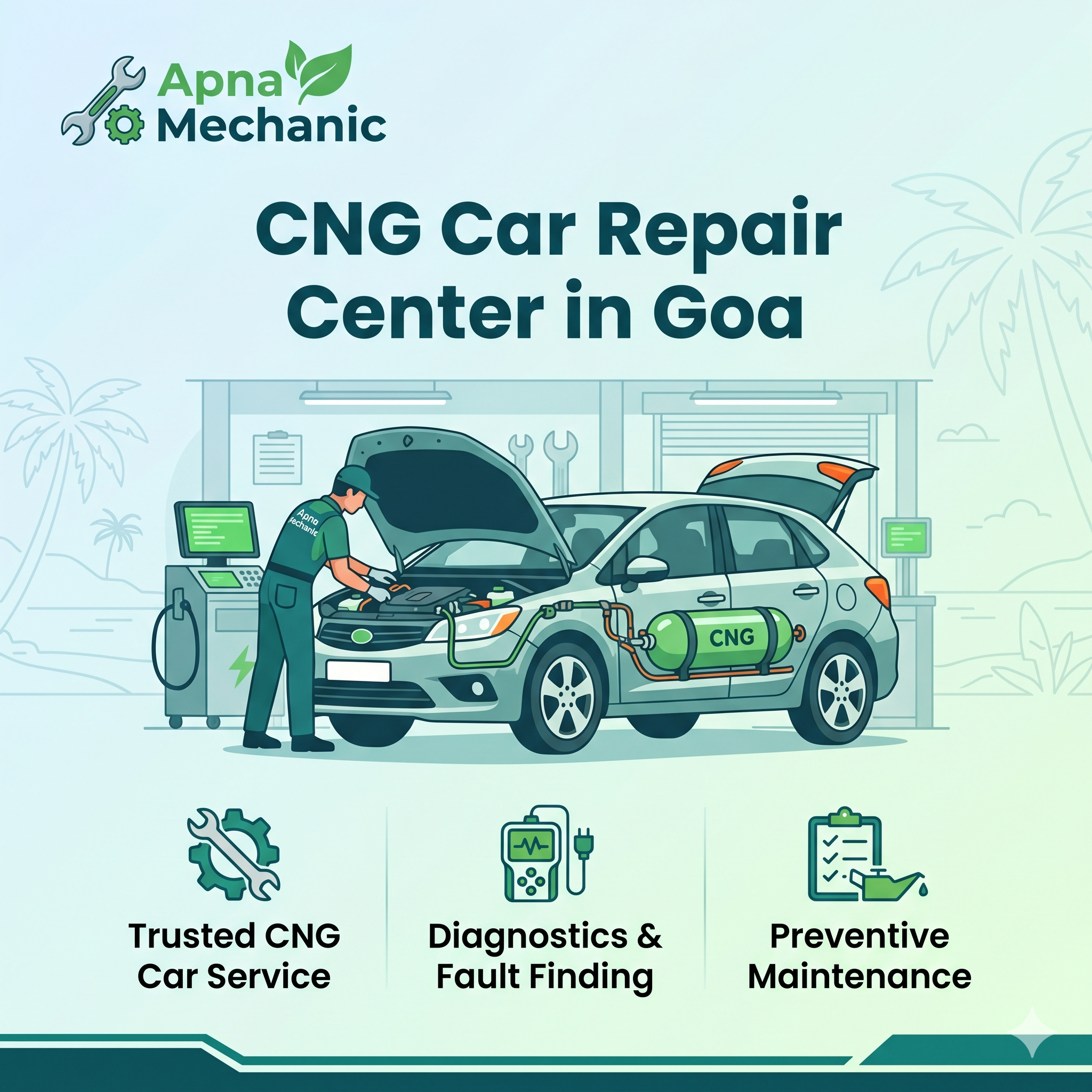 CNG Car Repair Center in Goa: Trusted CNG Car Service, Diagnostics & Maintenance by Apna Mechanic