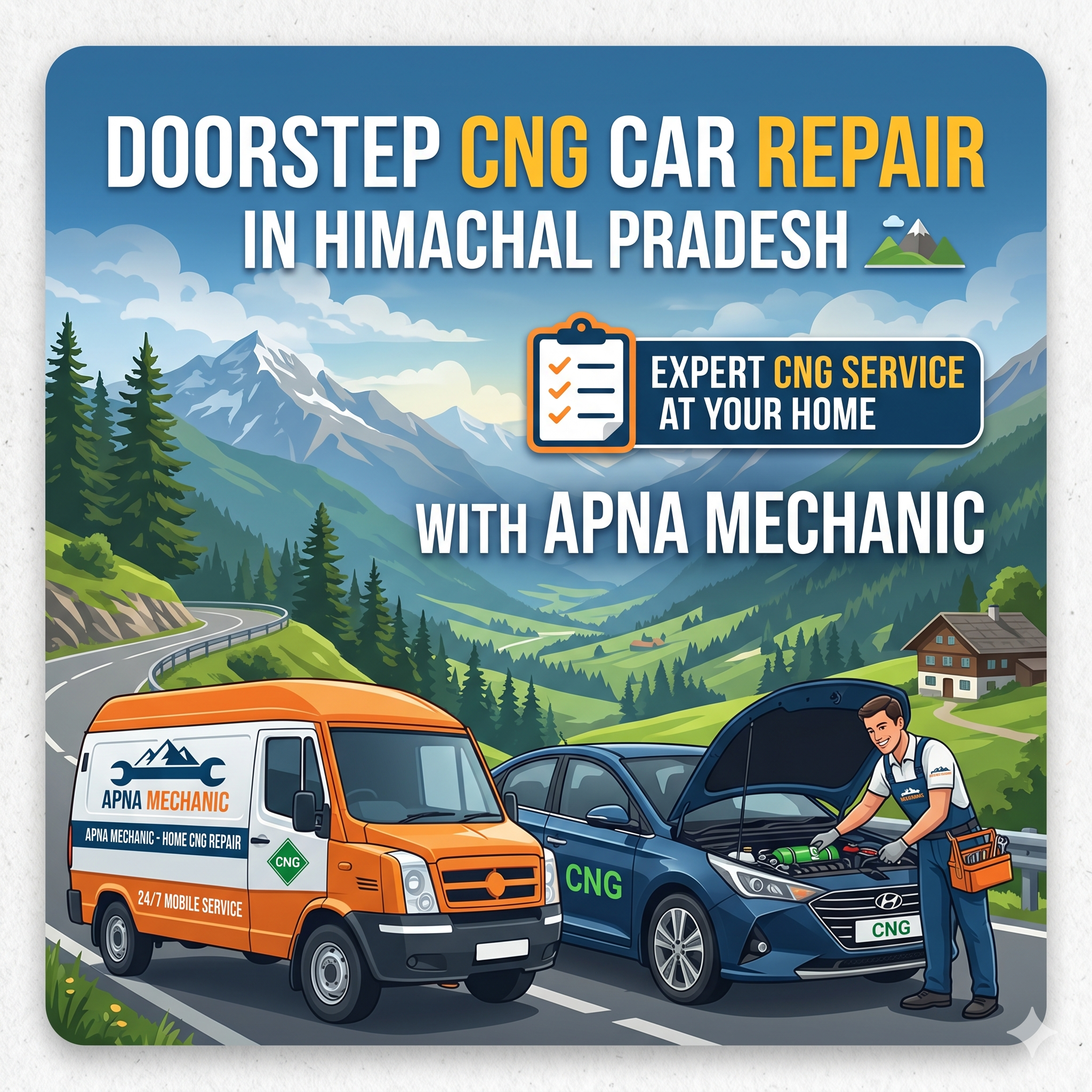Doorstep CNG Car Repair in Himachal Pradesh: Expert CNG Service at Your Home with Apna Mechanic