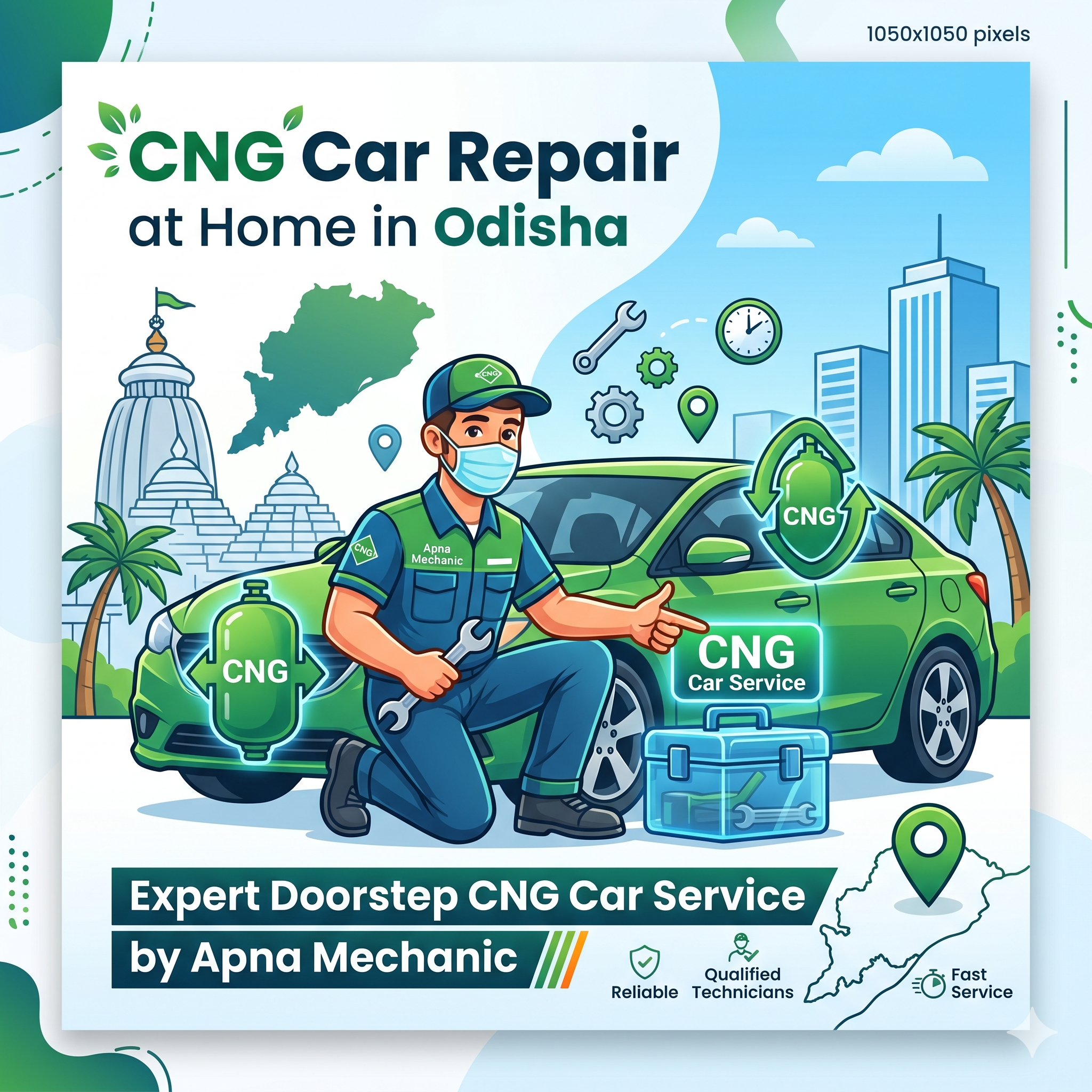 CNG Car Repair at Home in Odisha – Expert Doorstep CNG Car Service by Apna Mechanic