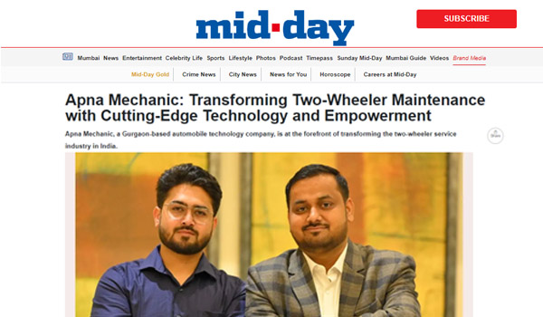 Apna Mechanic featured in Midday
