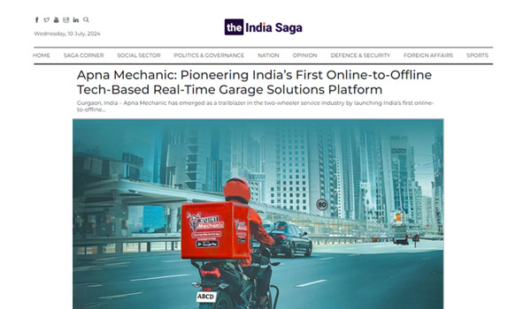 Apna Mechanic featured in Indian Saga