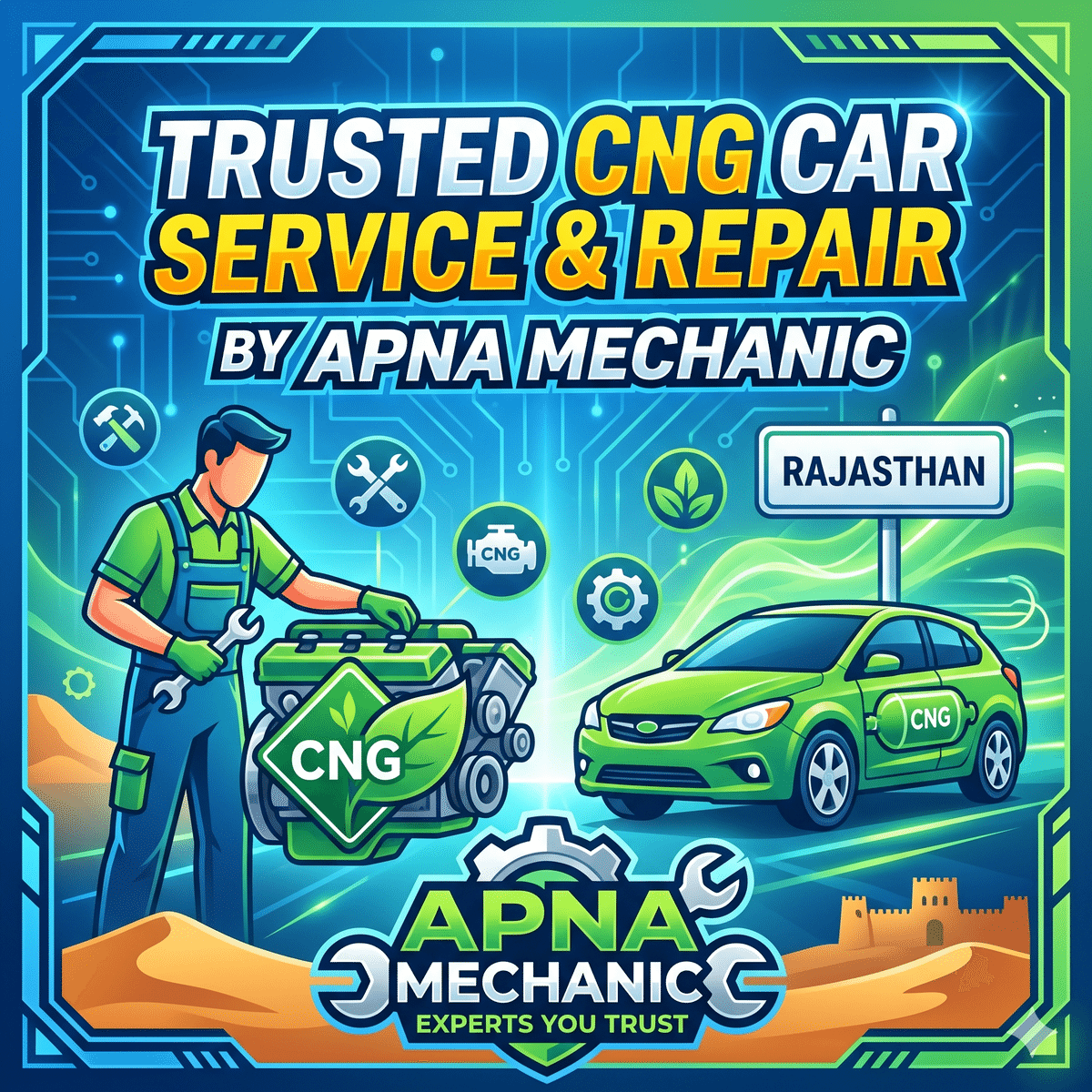 CNG Car Repair Center in Rajasthan: Trusted CNG Car Service &#038; Repair by Apna Mechanic
